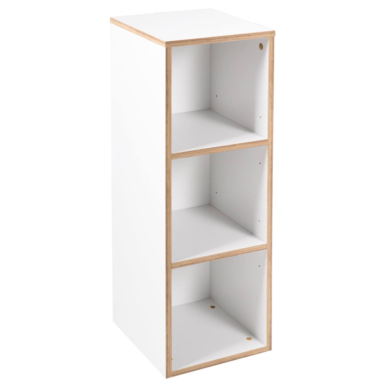 Étagère De Rangement 3 Cases Pour Chambre Enfant Finn Blanc / Chêne Doré