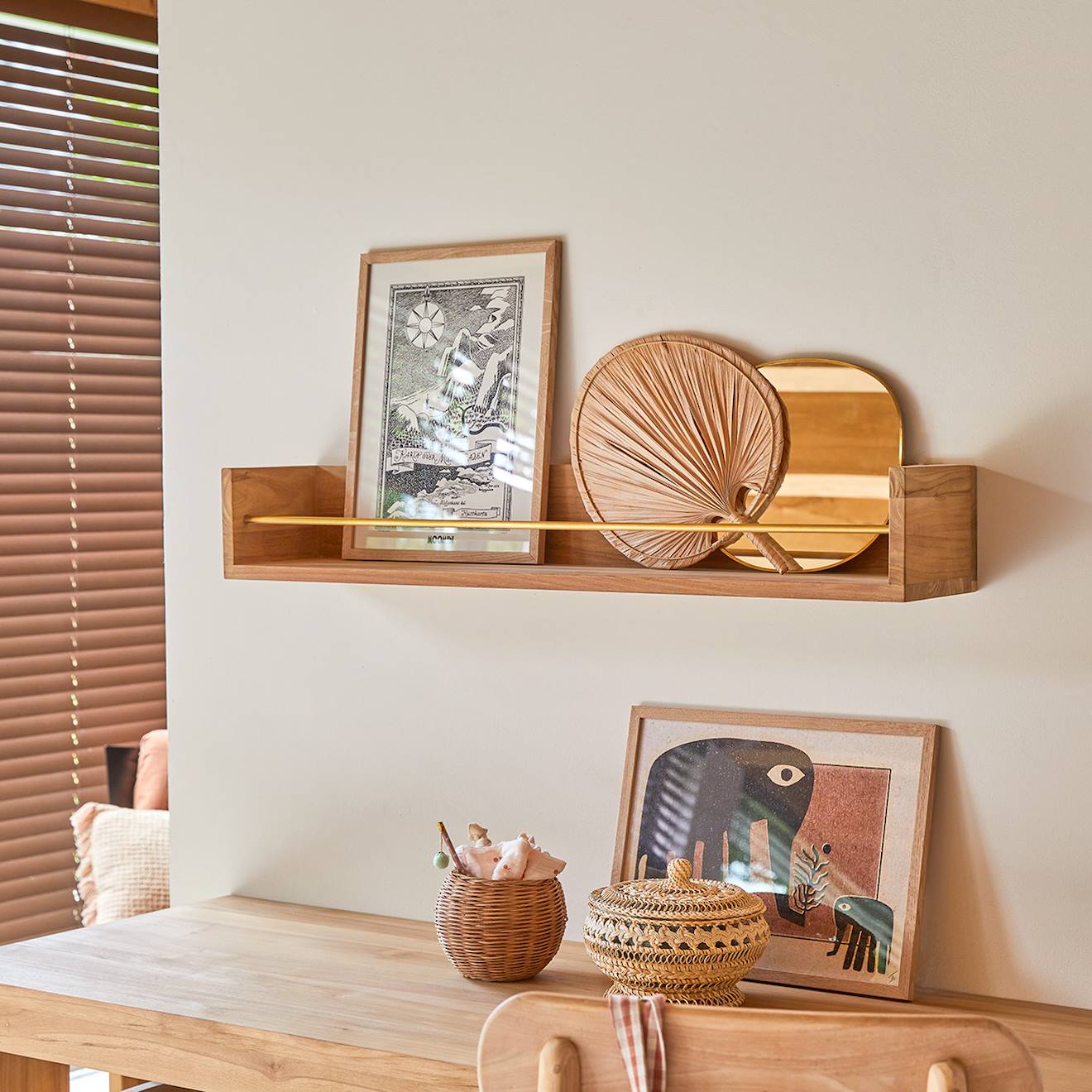 Etagère Murale Enfant En Bois De Teck Sasha 100 Naturel