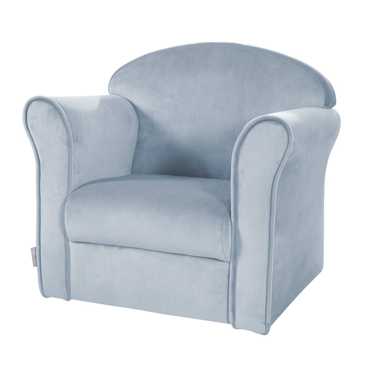 Fauteuil Club En Velours Avec Accoudoirs Arrondis Lil Sofa Bleu Clair