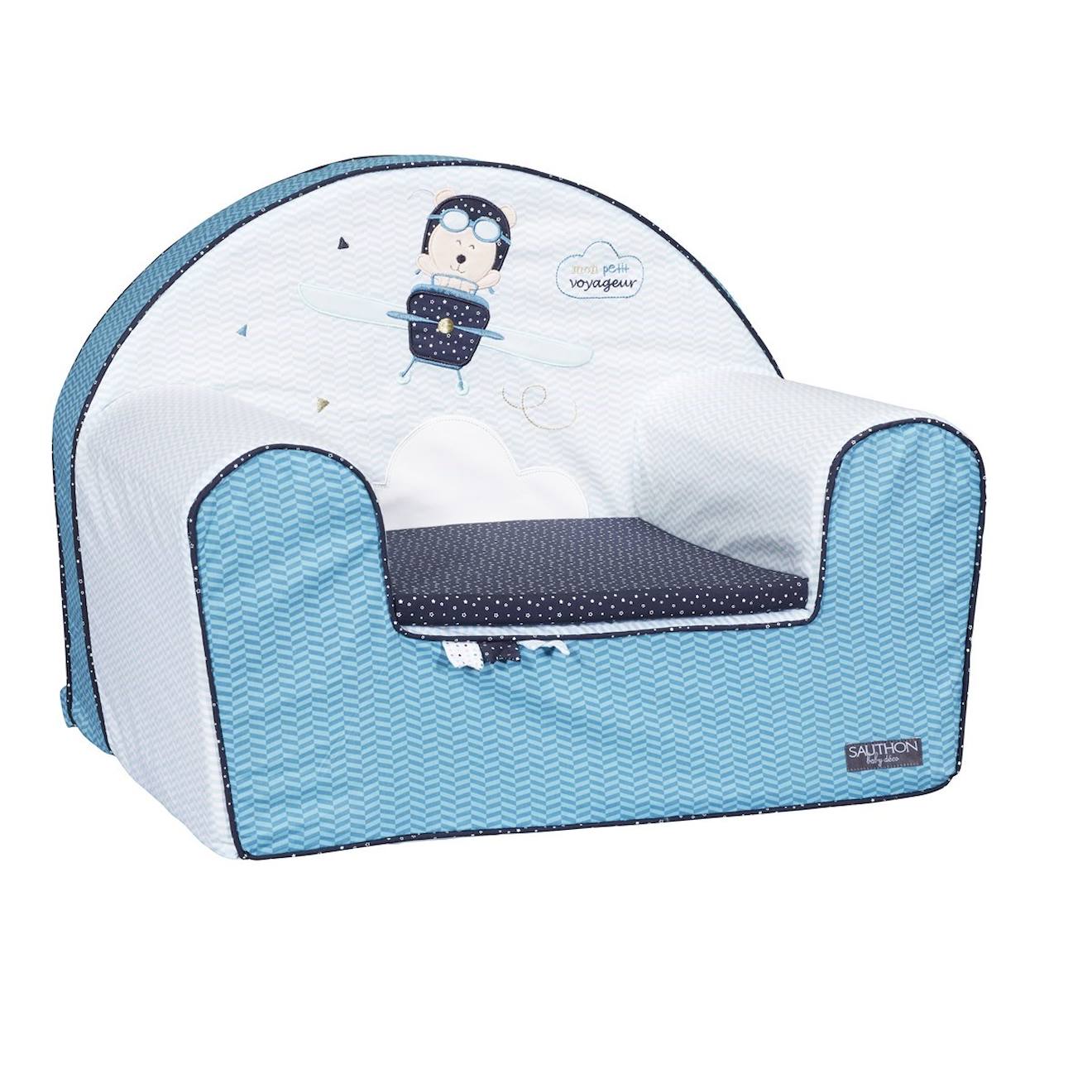 Fauteuil Club Enfant En Coton - Lazare Bleu