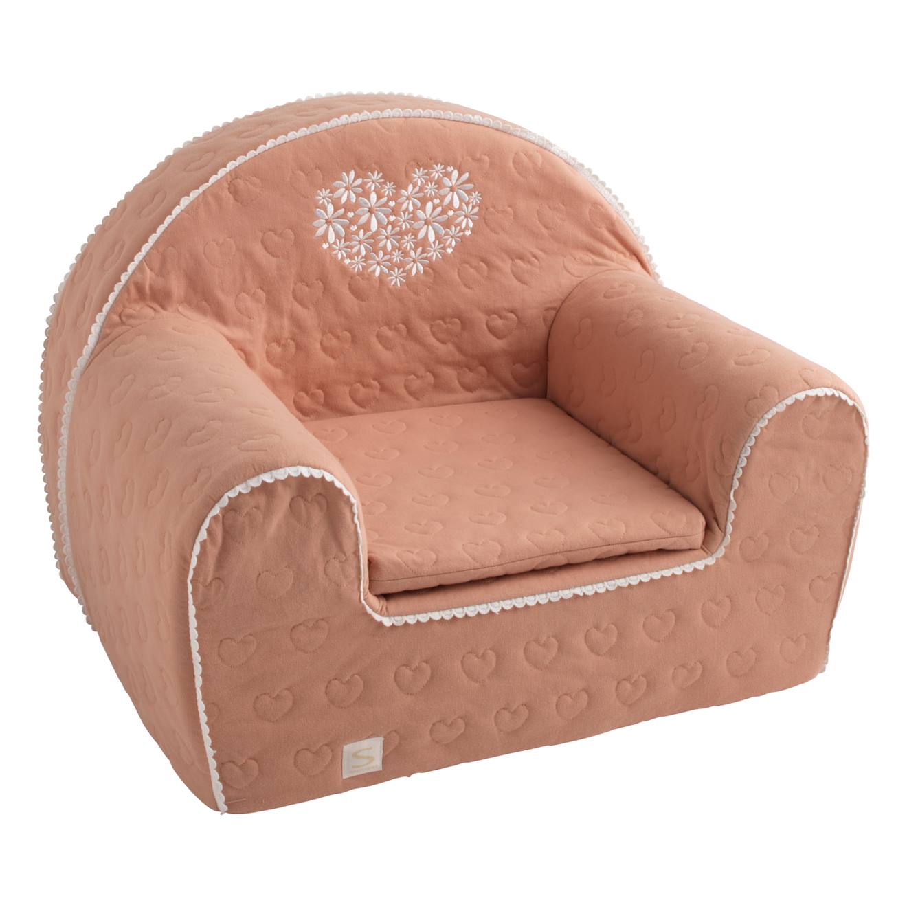 Fauteuil Club Pour Enfant En Coton Matelassé - Petit Nuage Rose