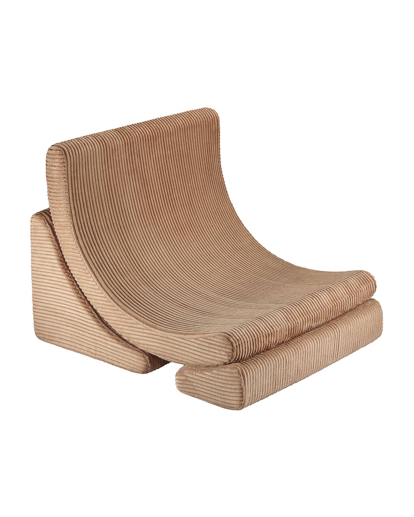 Fauteuil De Jeu Enfant - Pouf Design Lune En Velours Côtelé Toffee