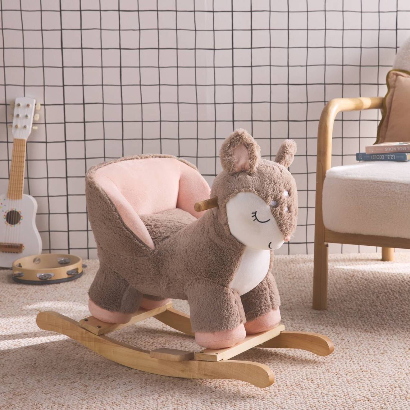 Fauteuil Faon À Bascule Pour Enfant Taupe