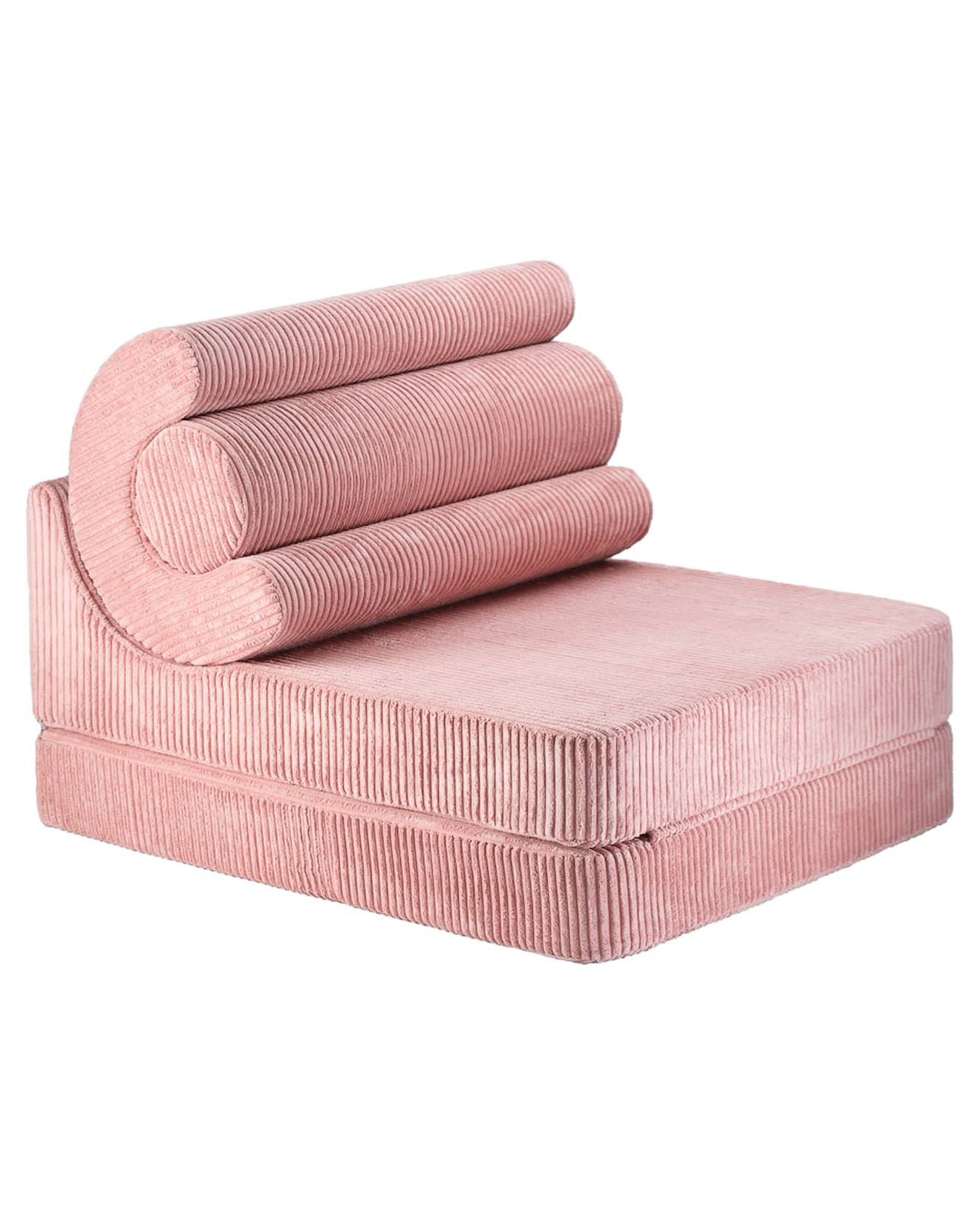 Fauteuil Pliant Enfant - Pouf ?onvertible De Jeu Flipster En Velours Côtelé Pink Mousse
