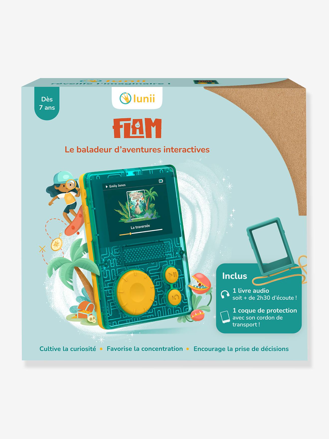 FLAM, baladeur interactif avec sa coque de protection vert