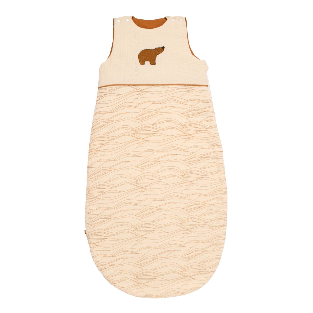 Gigoteuse Bébé Hiver Patch Ours En Double Gaze De Coton - Orsino Beige
