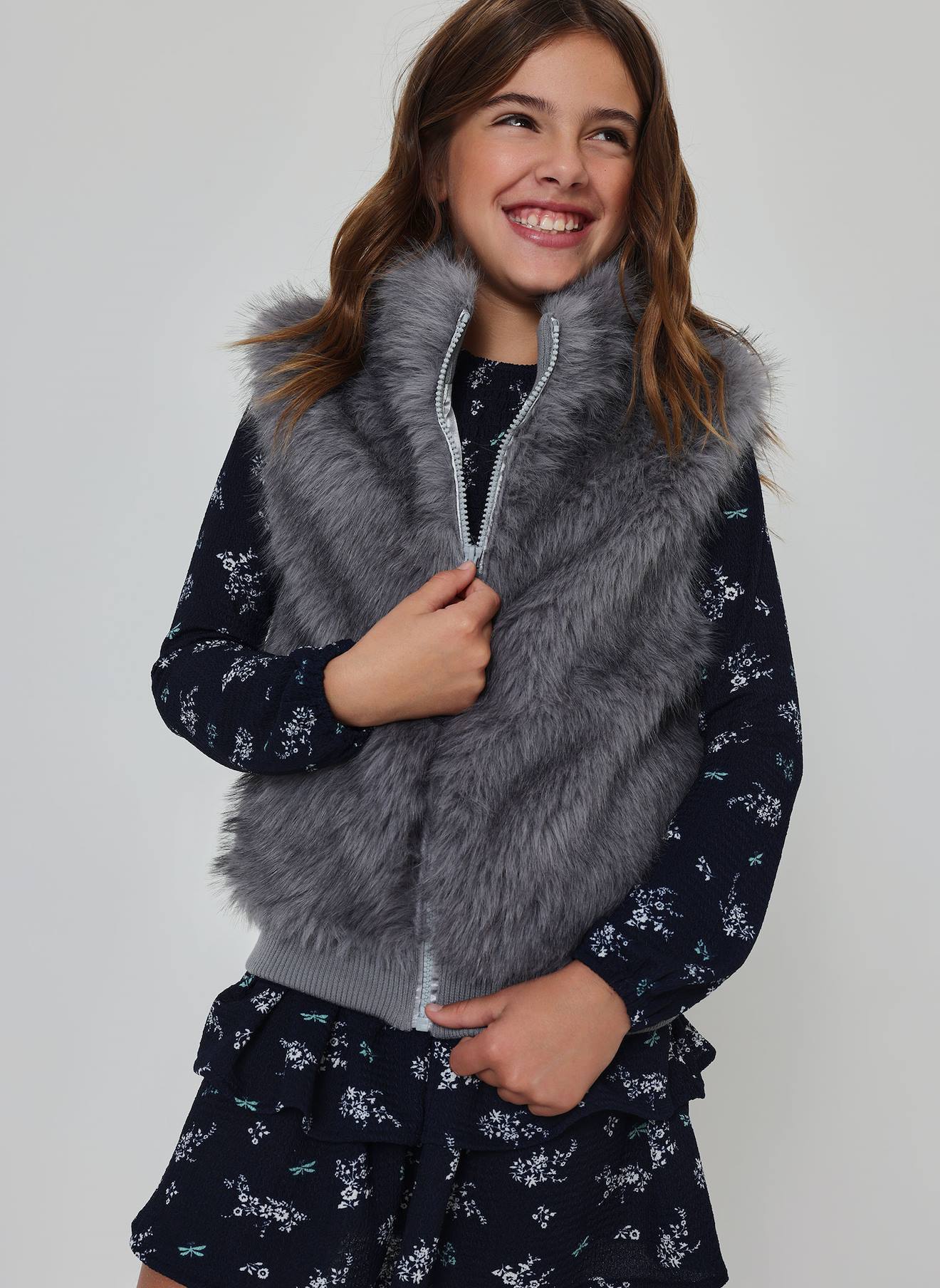 Gilet Sans Manches Fille Gris