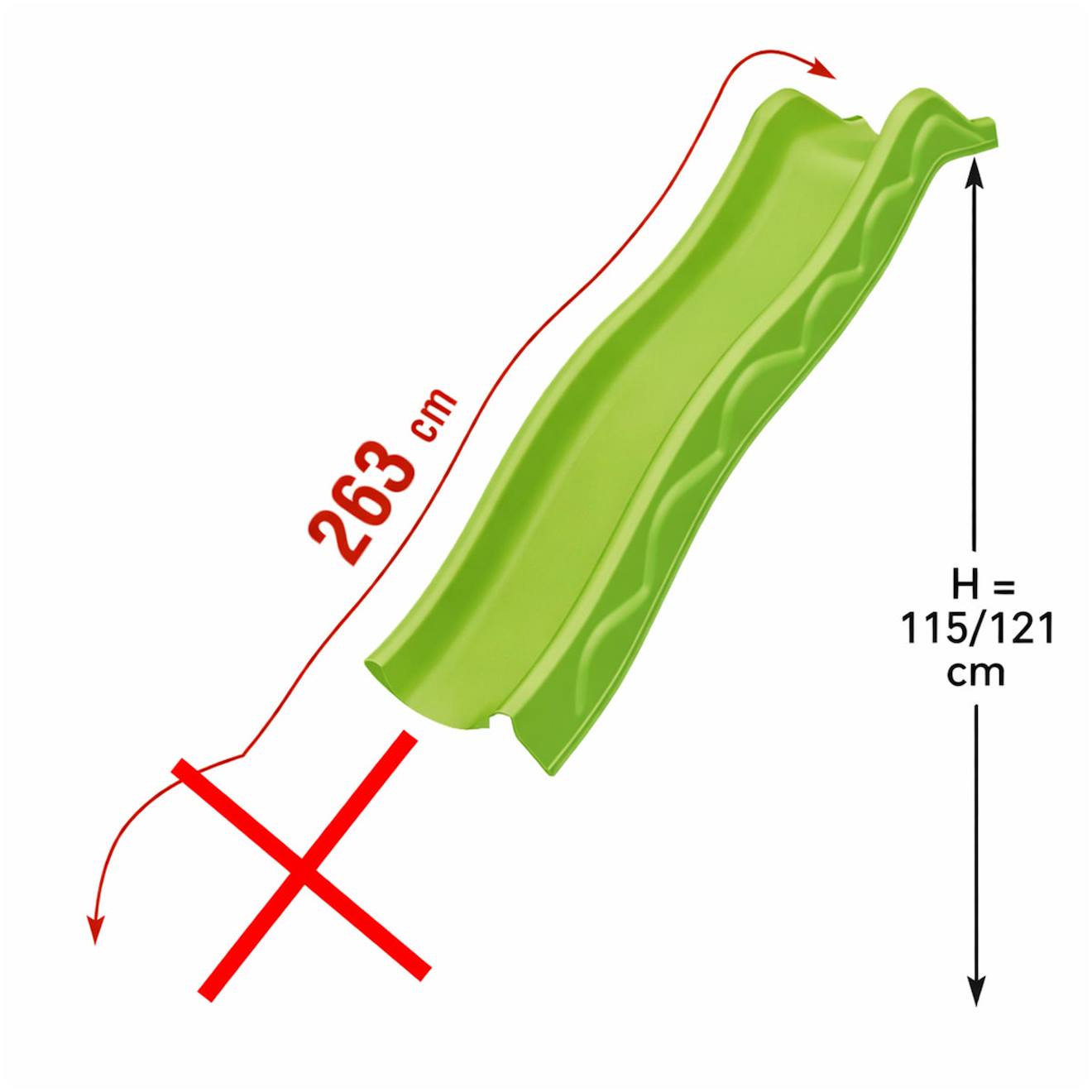 Glissière Toboggan 2,63 M - Partie Haute - Module De Remplacement Vert