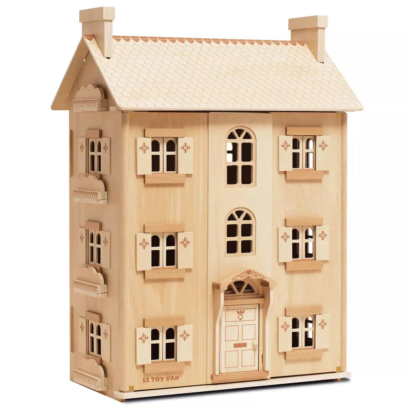 Grande Maison De Poupées En Bois Naturel Beige