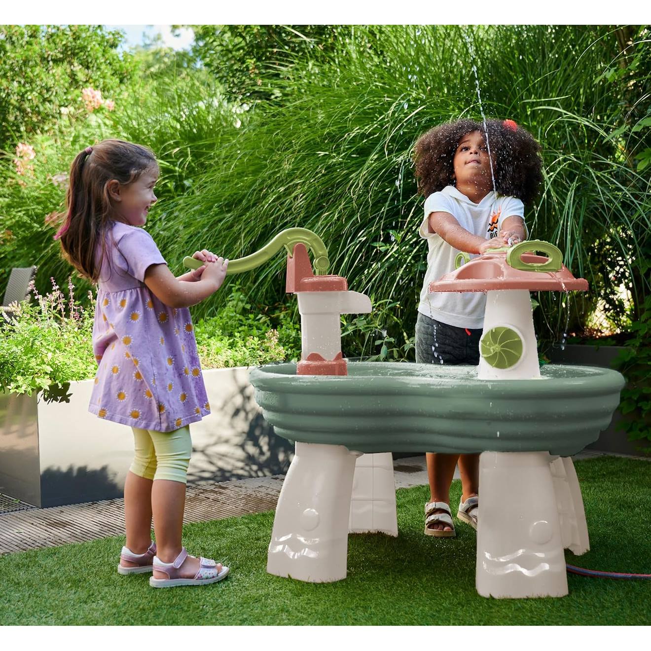 Grande Table De Jeu D'eau De Jardin Multicolore