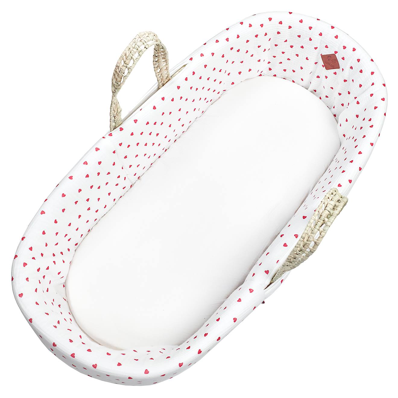 Habillage Couffin Panier Moïse Gaze De Coton Lovio Rouge