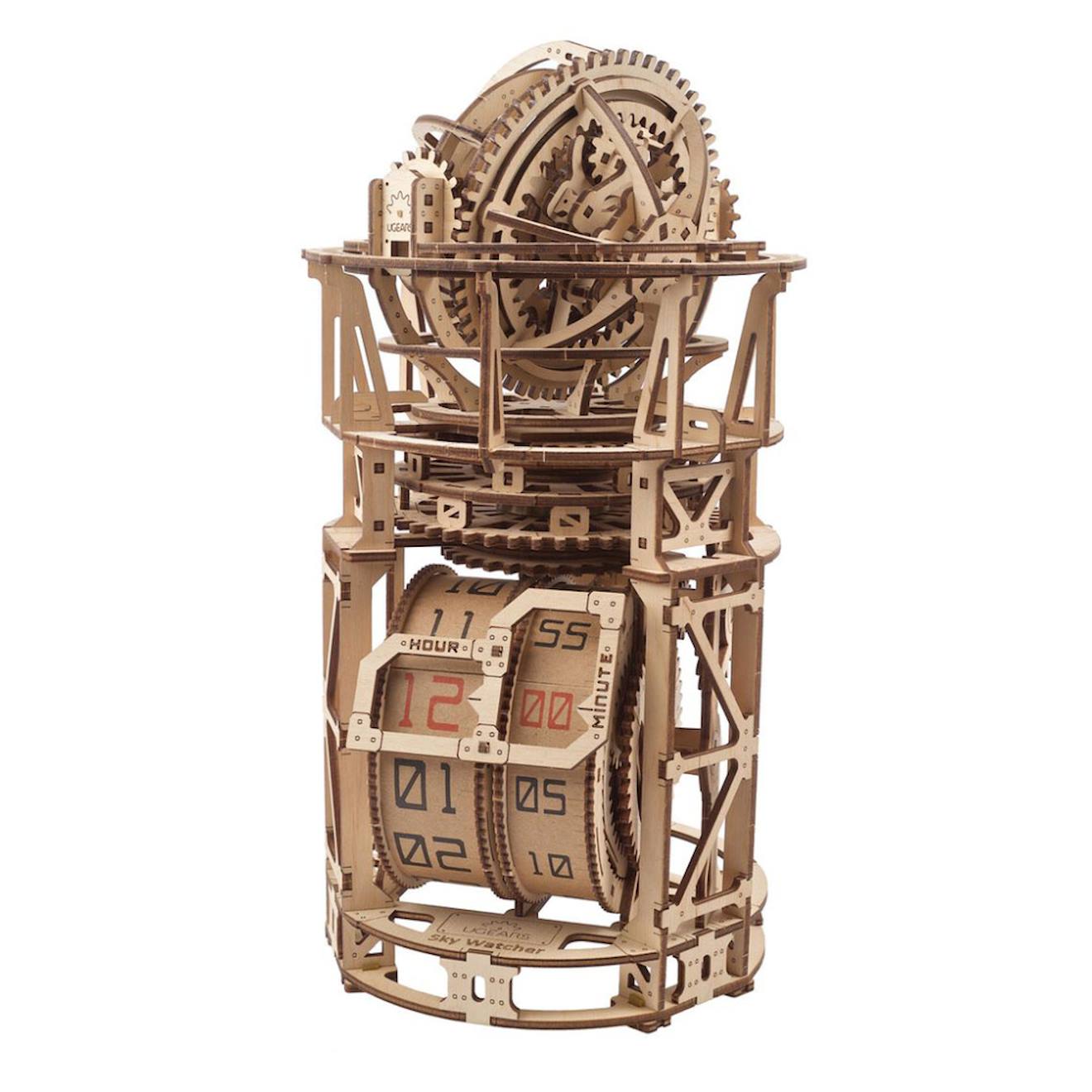 Horloge Skywatcher Tourbillon – Maquette Mécanique En Bois À Construire, Puzzle 3d Fonctionnel Brown