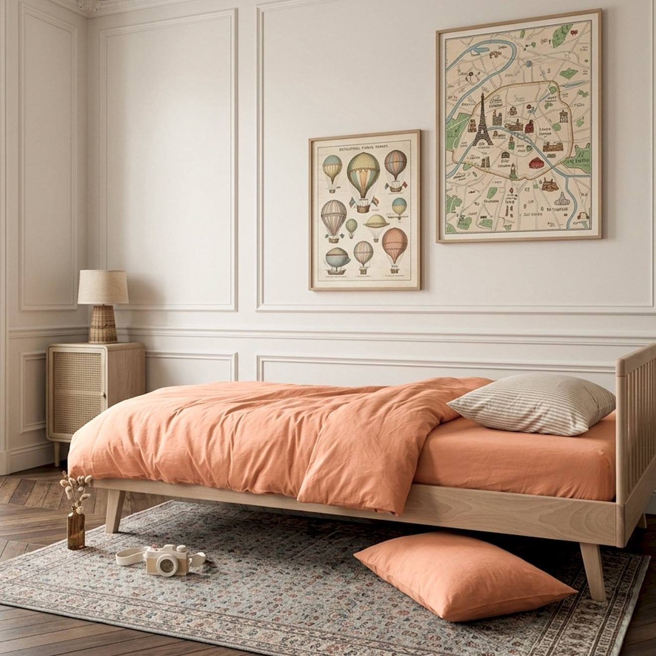 Housse De Couette 1 Personne Satin De Coton Bio Lavé Peach