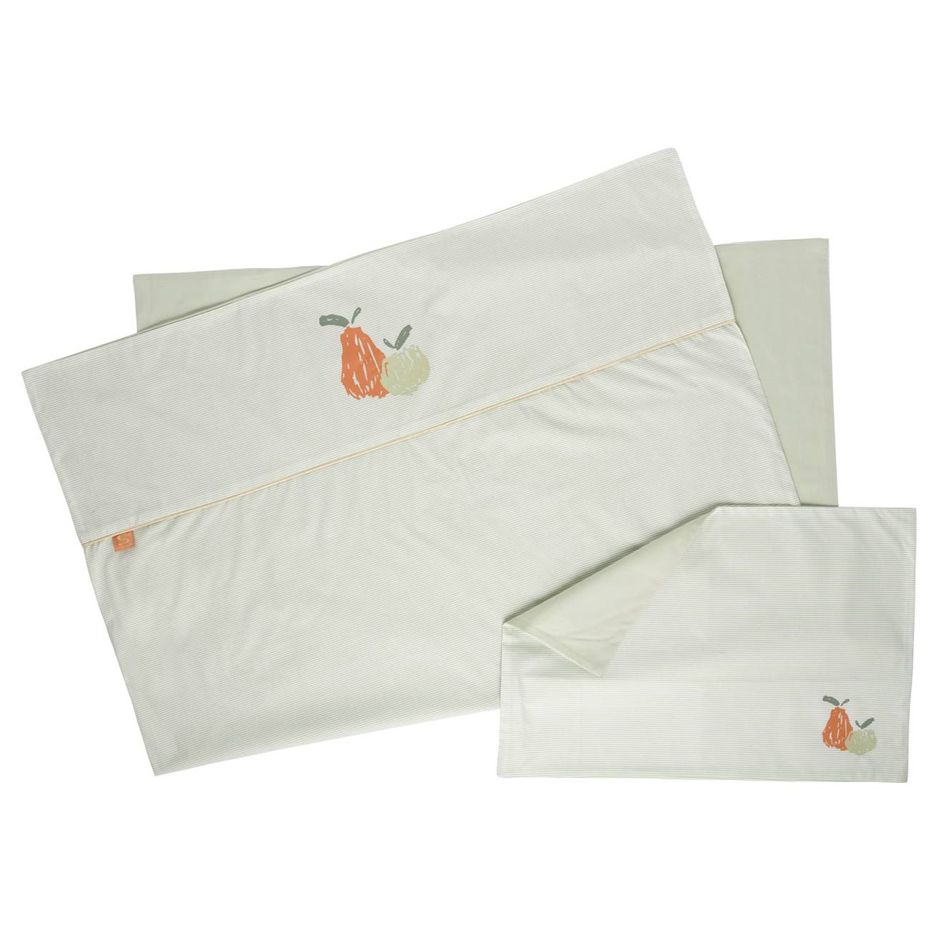 Housse De Couette Et Taie D'oreiller Coton - Botanica Vert Tilleul