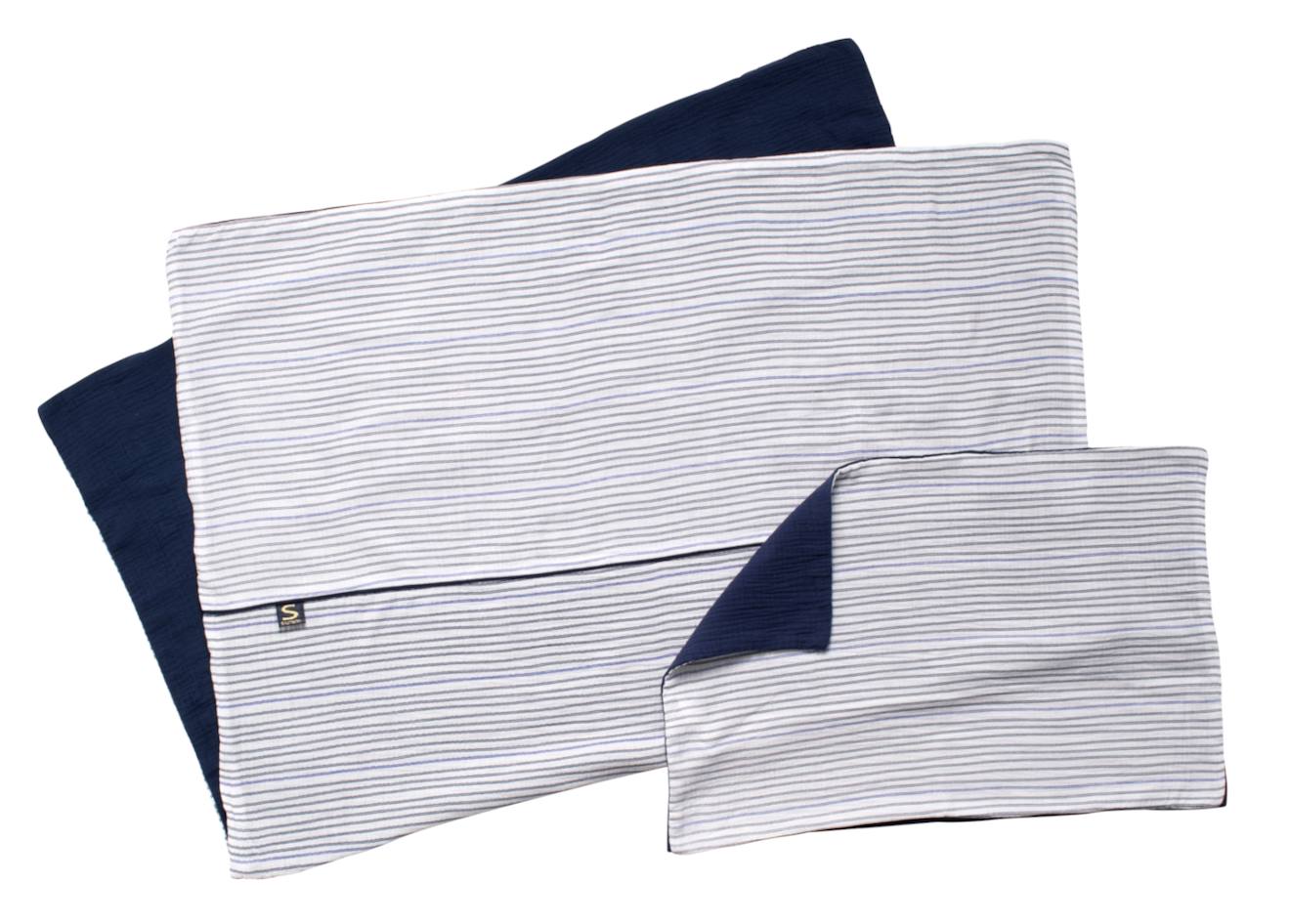 Housse De Couette Et Taie D'oreiller Marinière - Baby Sailor Blanc