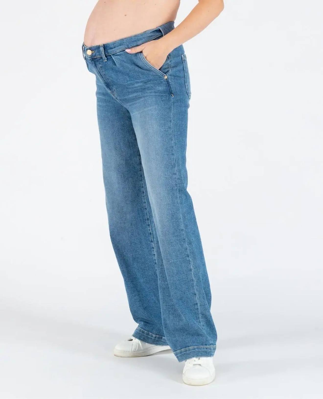 Jean De Grossesse Wide Leg Kelly Mid Mid Blue