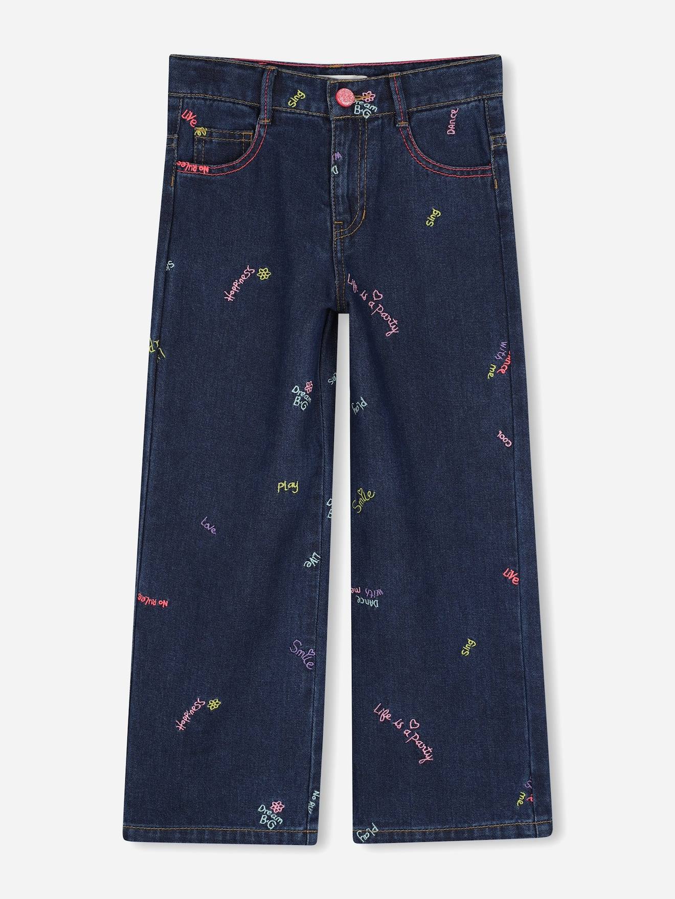 Jean Fille À Multiples Poches Bleu Foncé