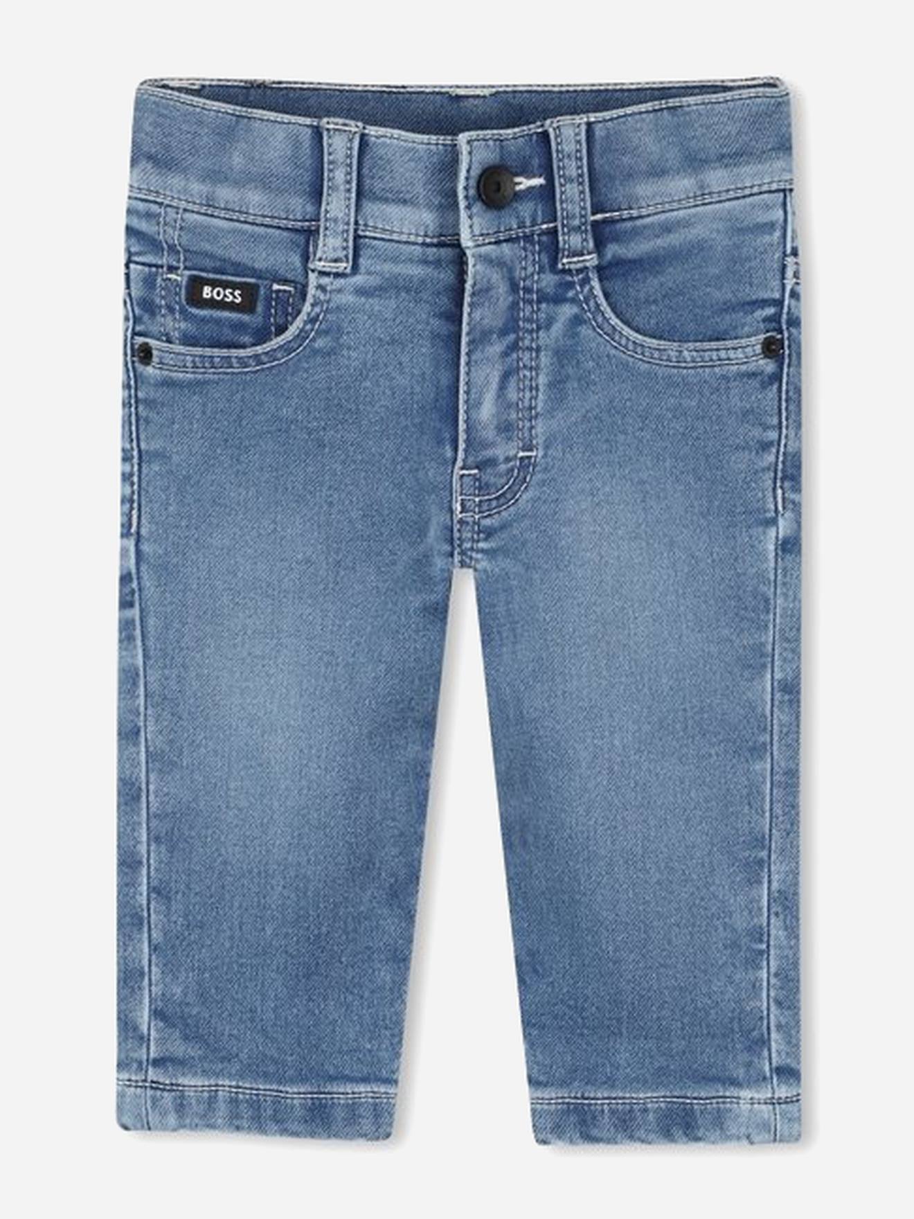 Jean Garçon À Bouton Bleu Jean