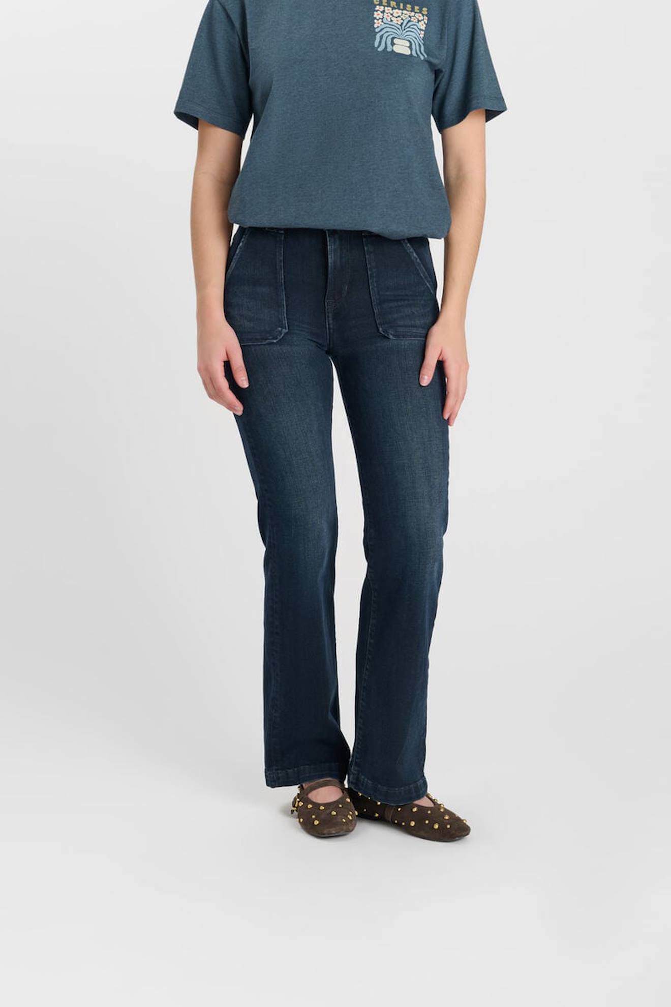 Jeans Flare, Longueur 34 Blue / Black
