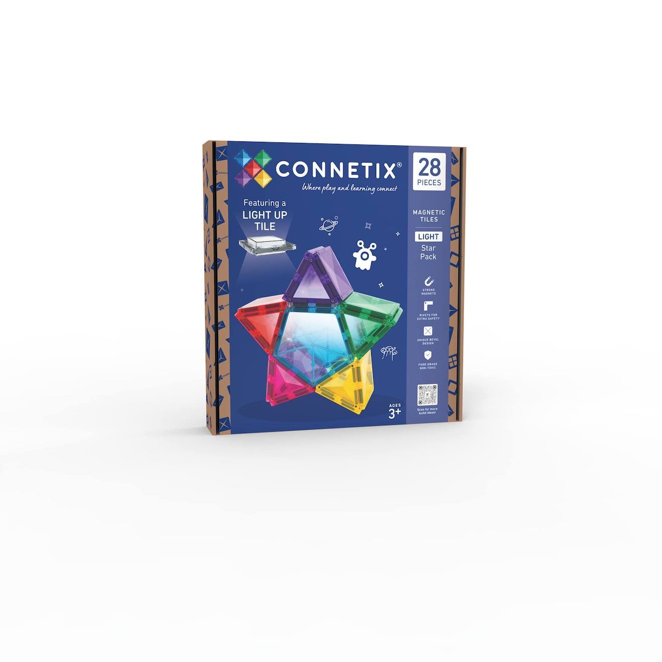 Jeu De Construction Magnétique Pack Étoile Lumière, 28 Pièces Multicolore