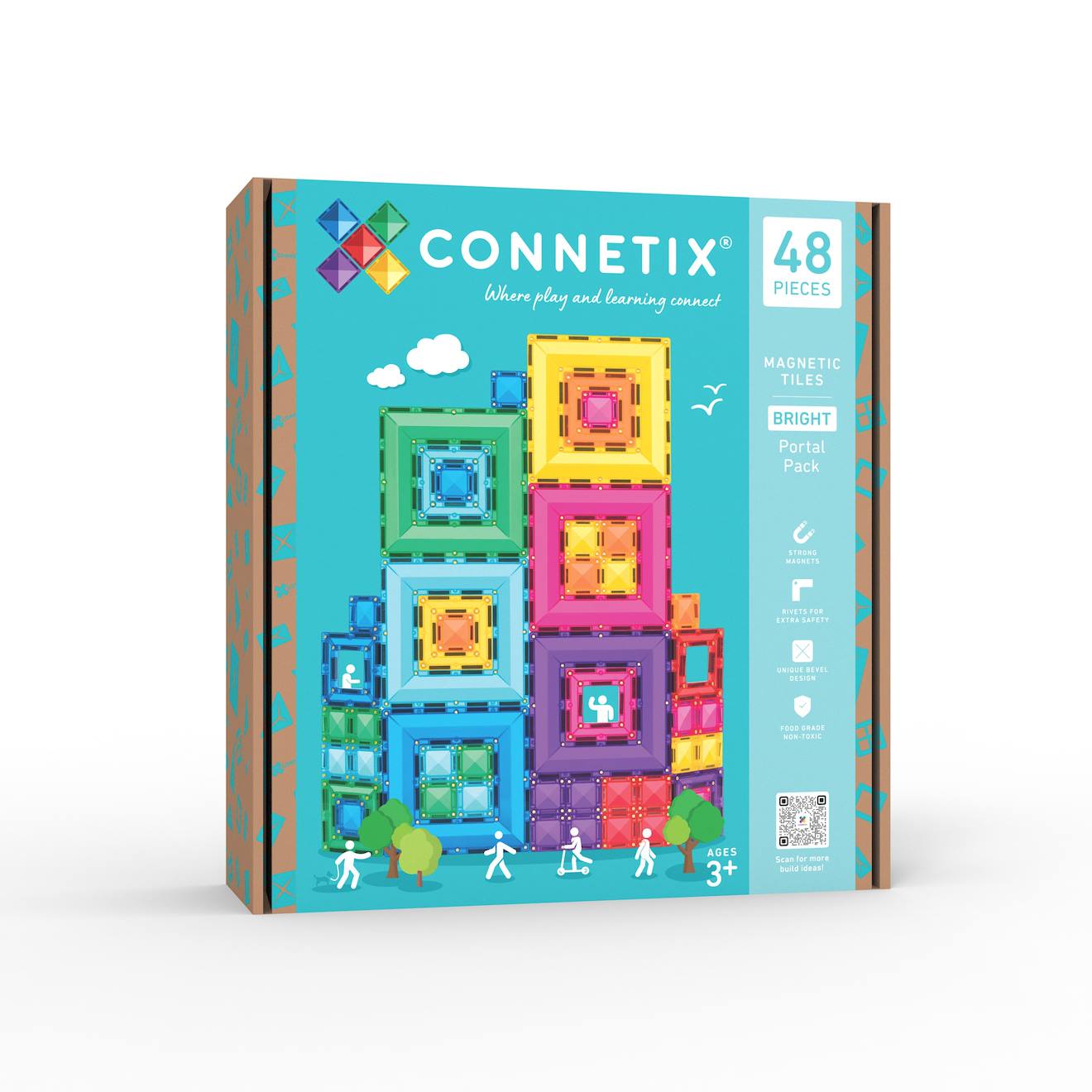 Jeu De Construction Magnétique Pack Portail Brillante, 48 Pièces Multicolore