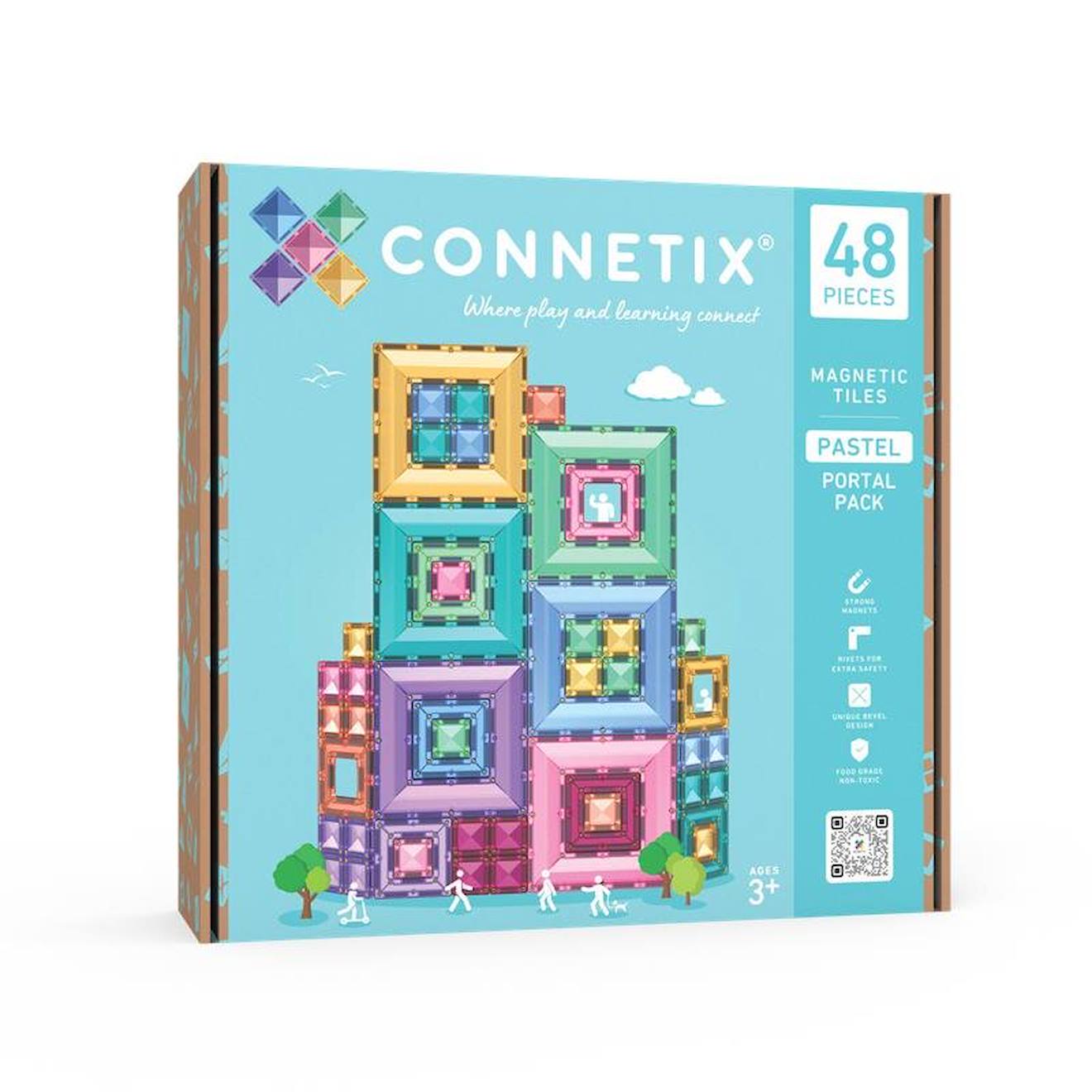 Jeu De Construction Magnétique Pastel Pack De Portail, 48 Pièces Multicolore