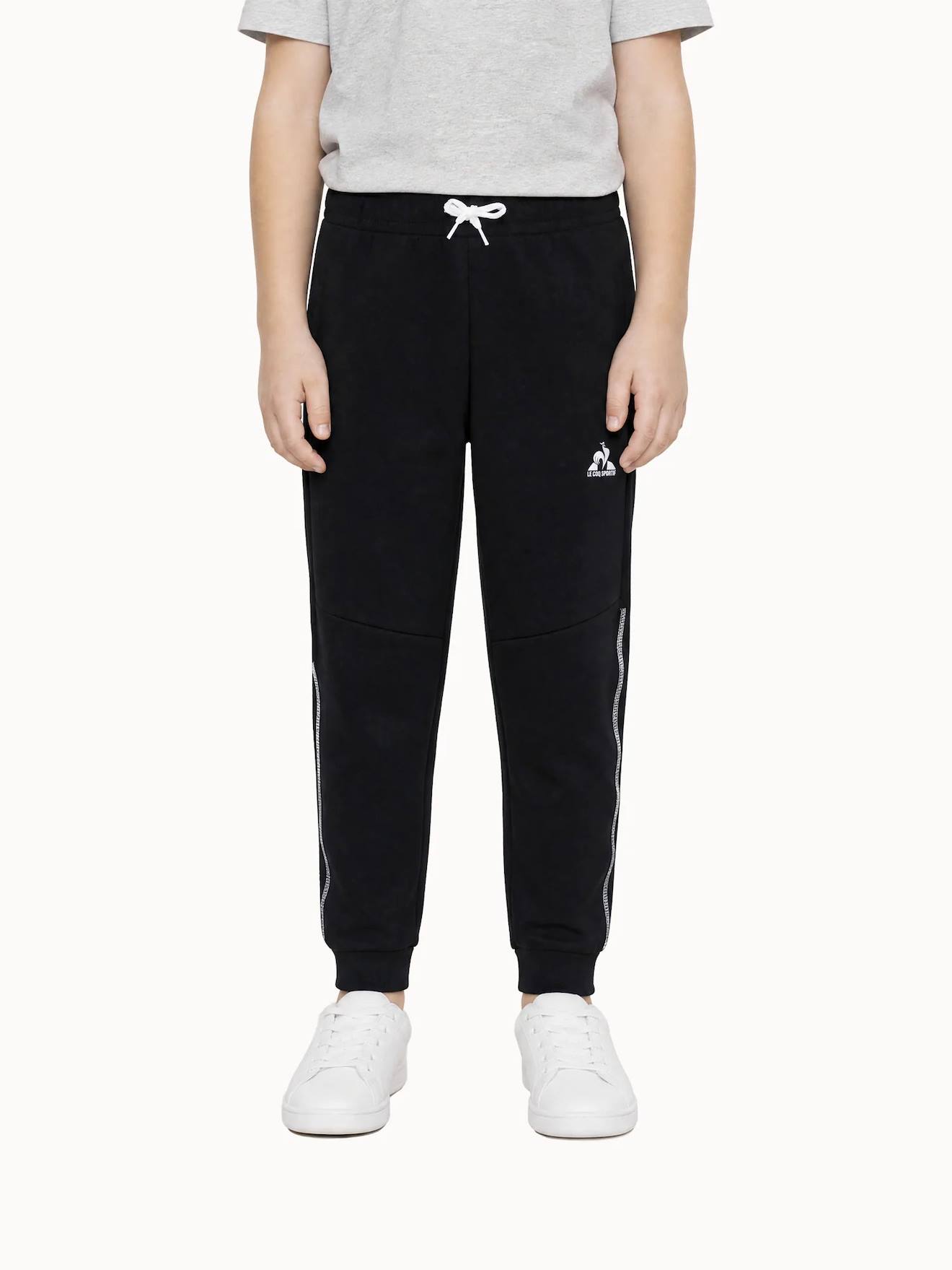 Jogging En Molleton Léger Avec Bandes Côtés Contrastées Tricolores Black