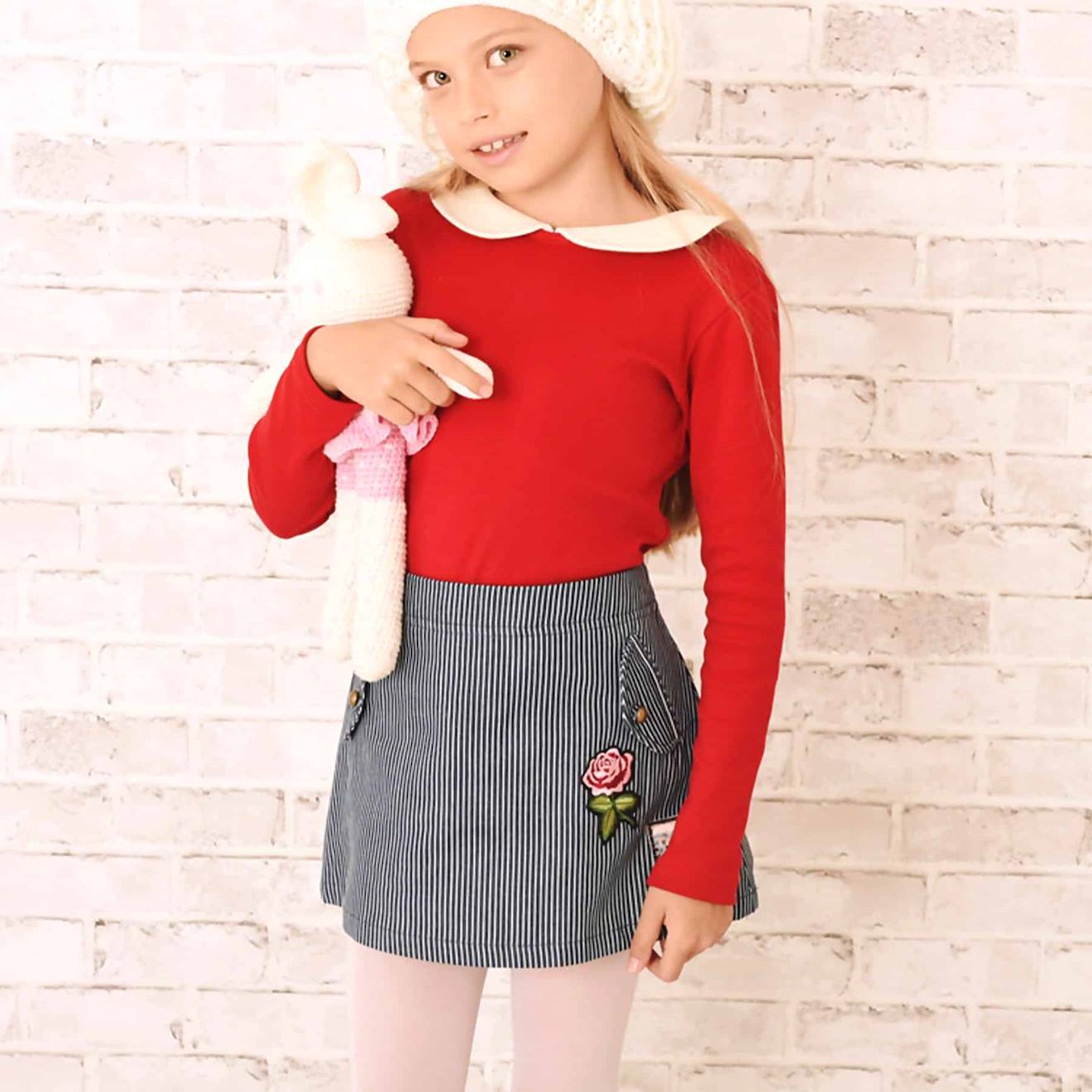 Jupe En Jeans Rayures Et Mini Ska Bleu Marine Blanc