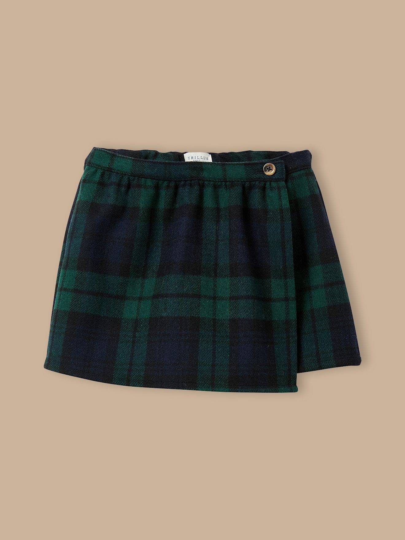 Jupe Short Imprimé Tartan Fille Carreaux Vert/marine