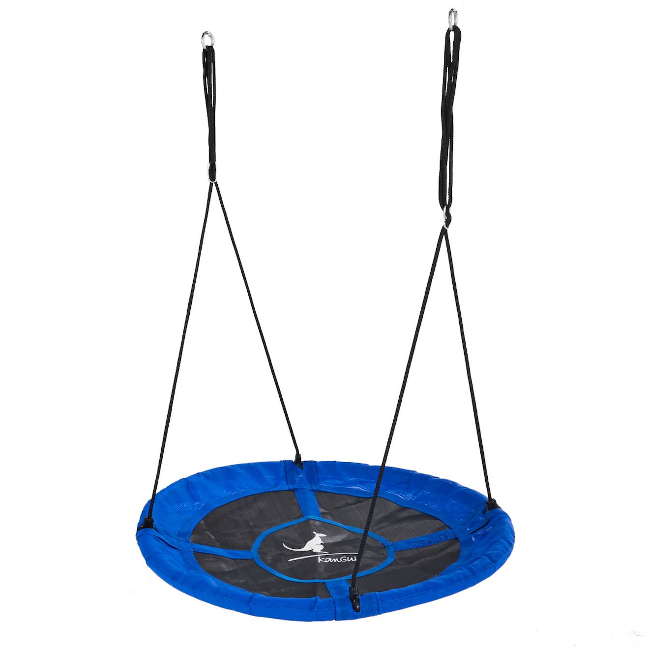 Kangui Balançoire Ronde Nid D'oiseau Rond Ø100cm - Bleu - Charge 150kg Maxi Bleu