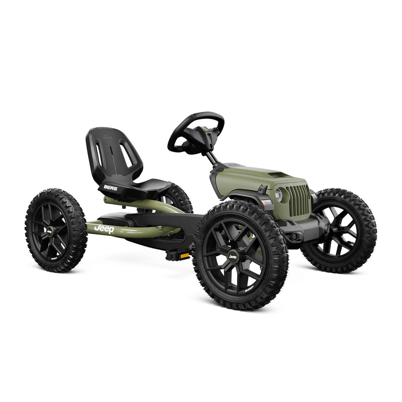 Kart À Pédales Enfants 3ans+, Jeep Wrangler Green/black