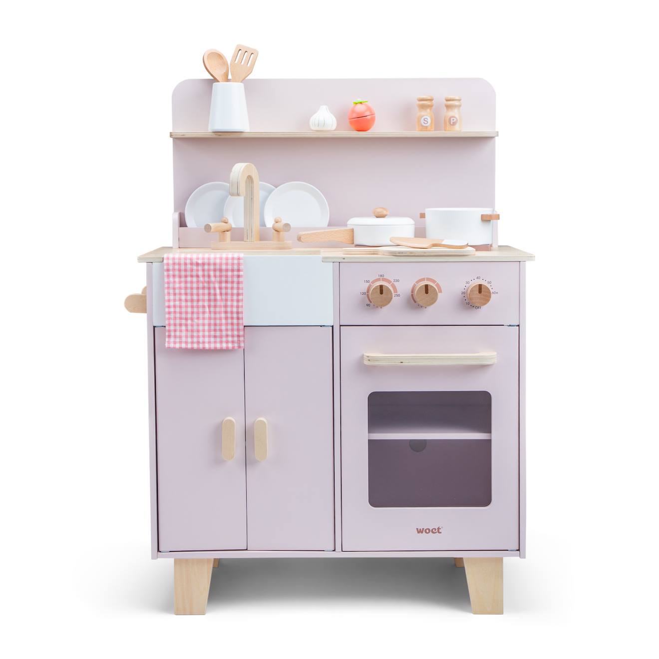 Kitchenette En Bois Pour Enfant Rose