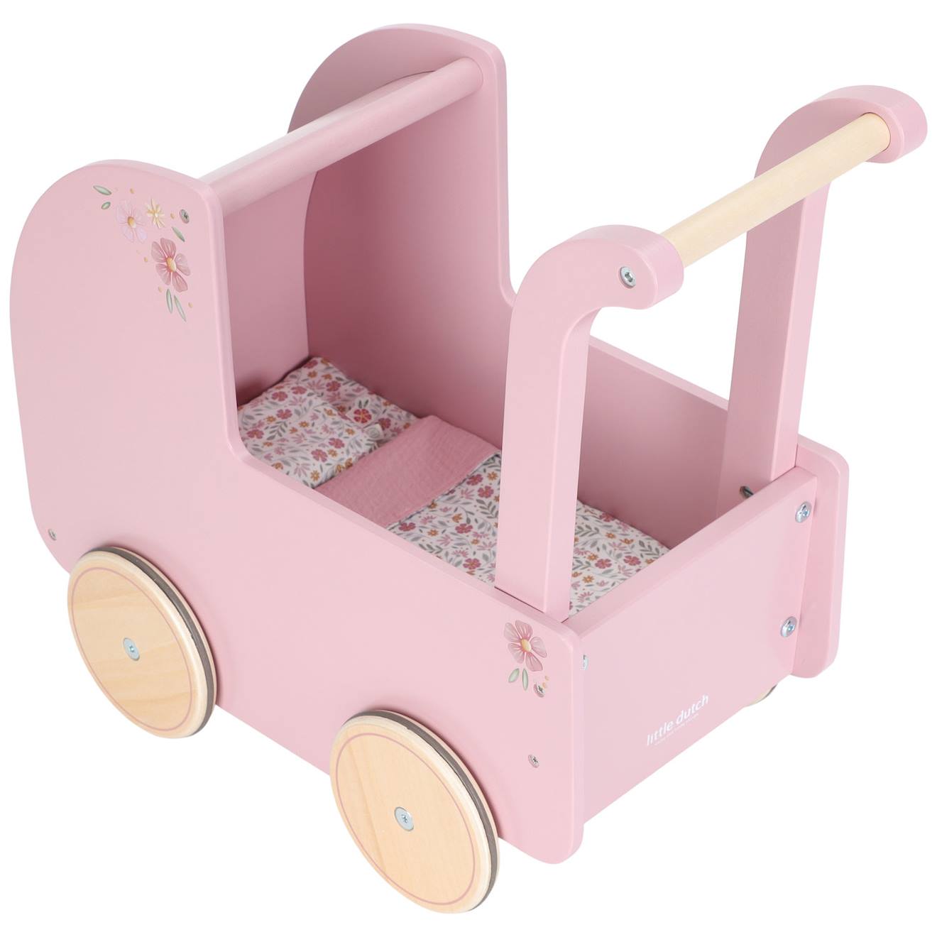 Landau Pour Poupée En Bois Rose