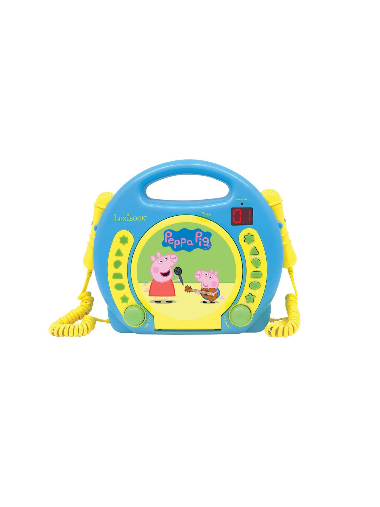 Lecteur Cd Portable Avec 2 Microphones Peppa Pig Bleu