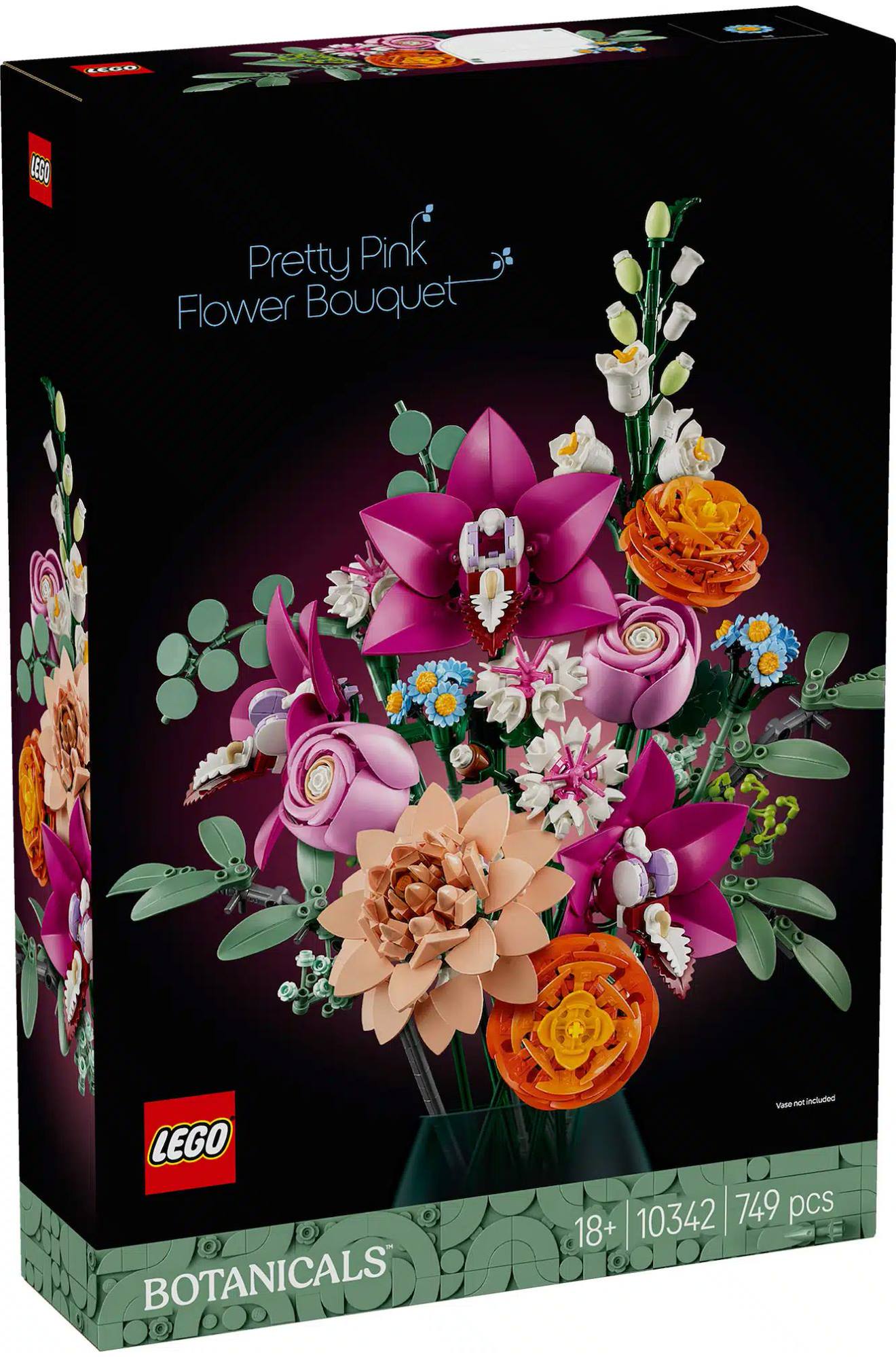 Lego Botanicals - Lego Icons - Le Joli Bouquet De Fleurs Roses - 10342 Multicolore