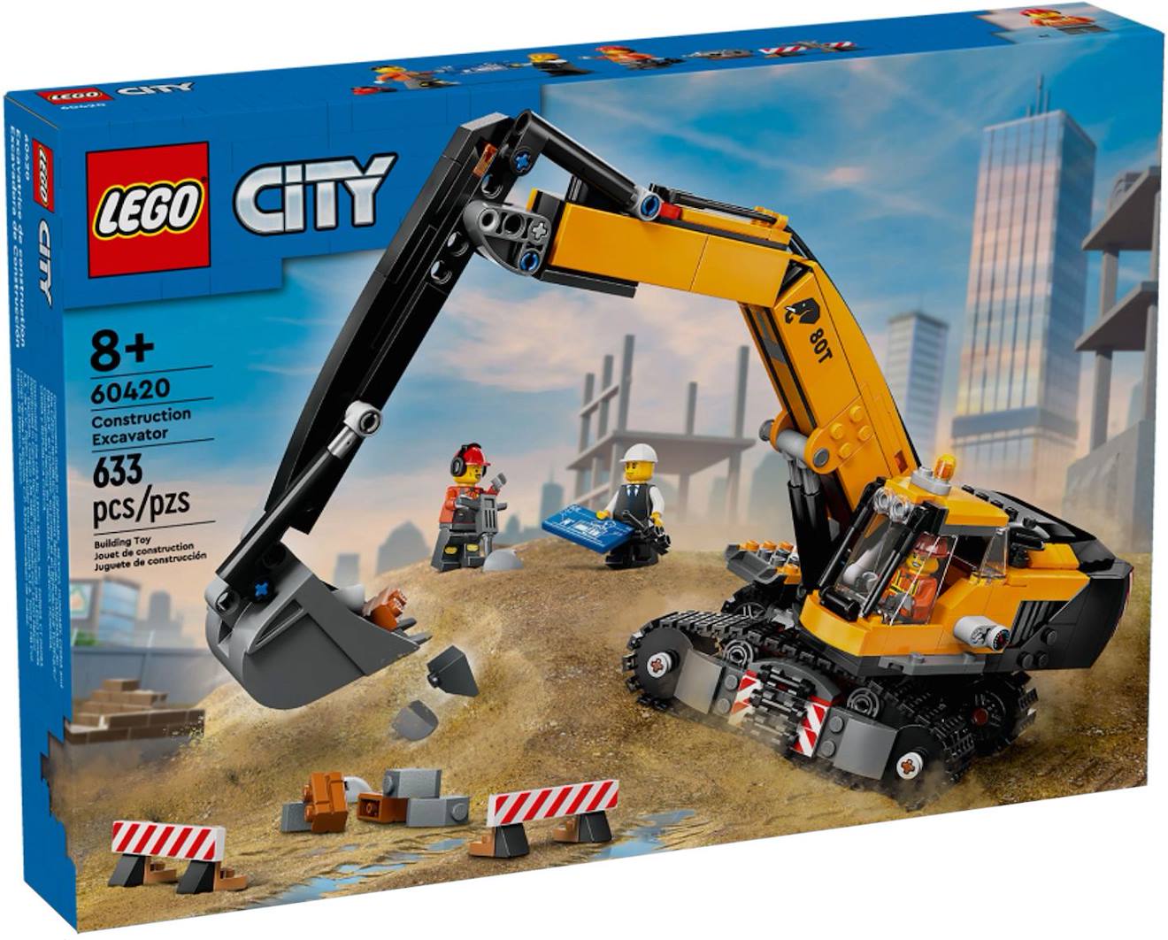 Lego City - La Pelleteuse De Chantier Jaune - 60420 Multicolore