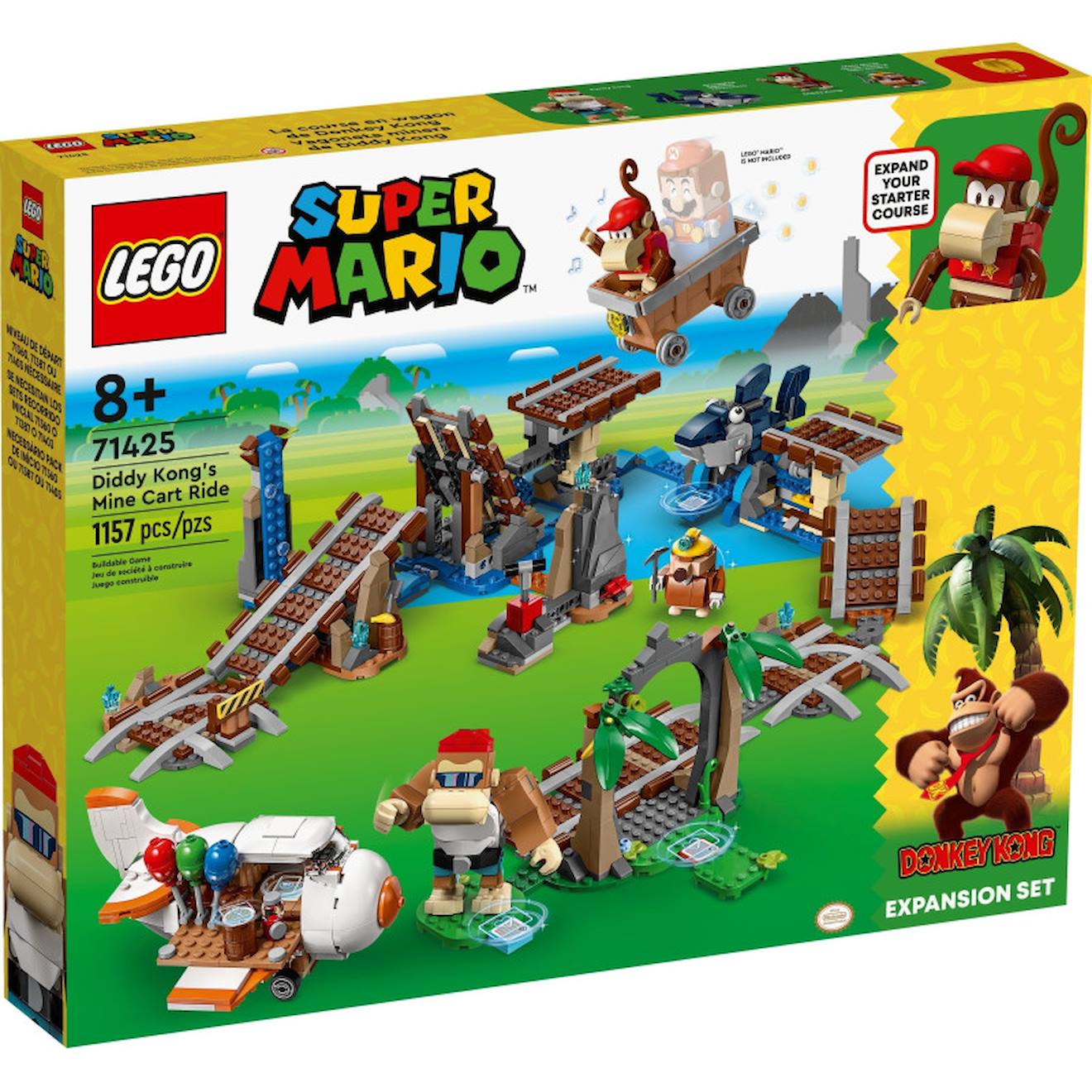 Lego Super Mario 71425 Ensemble D’extension Course De Chariot De Mine De Diddy Kong Multicolore