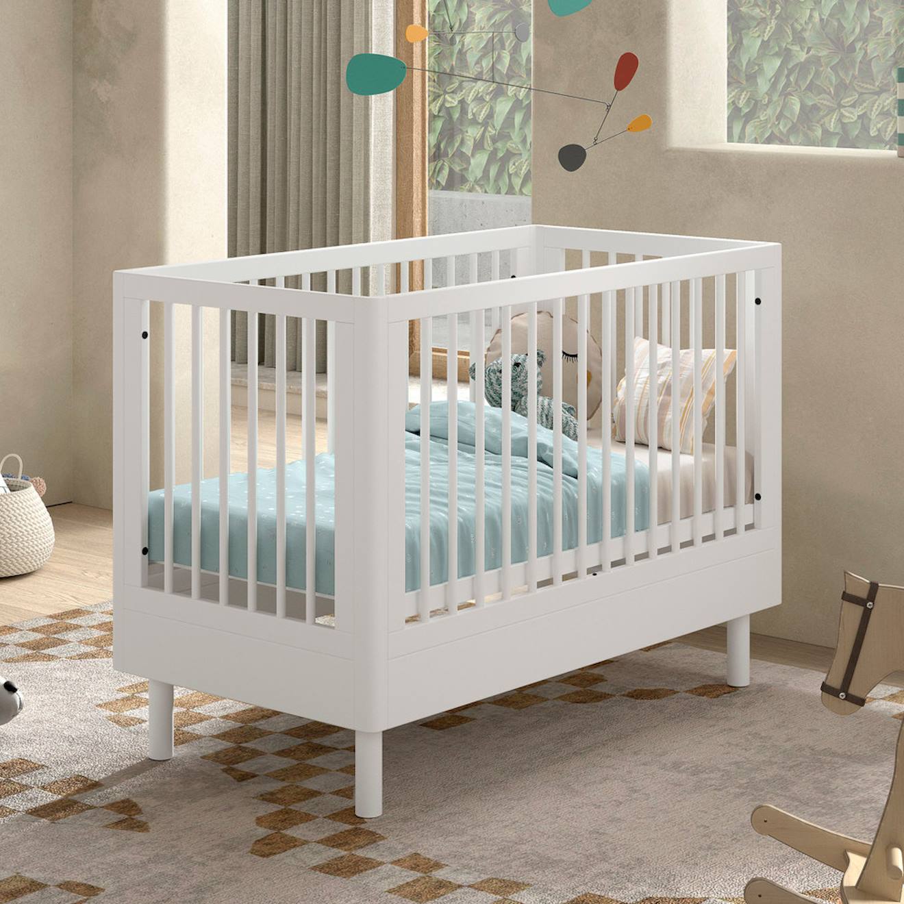 Lit Bébé En Hêtre Massif Aubane Blanc