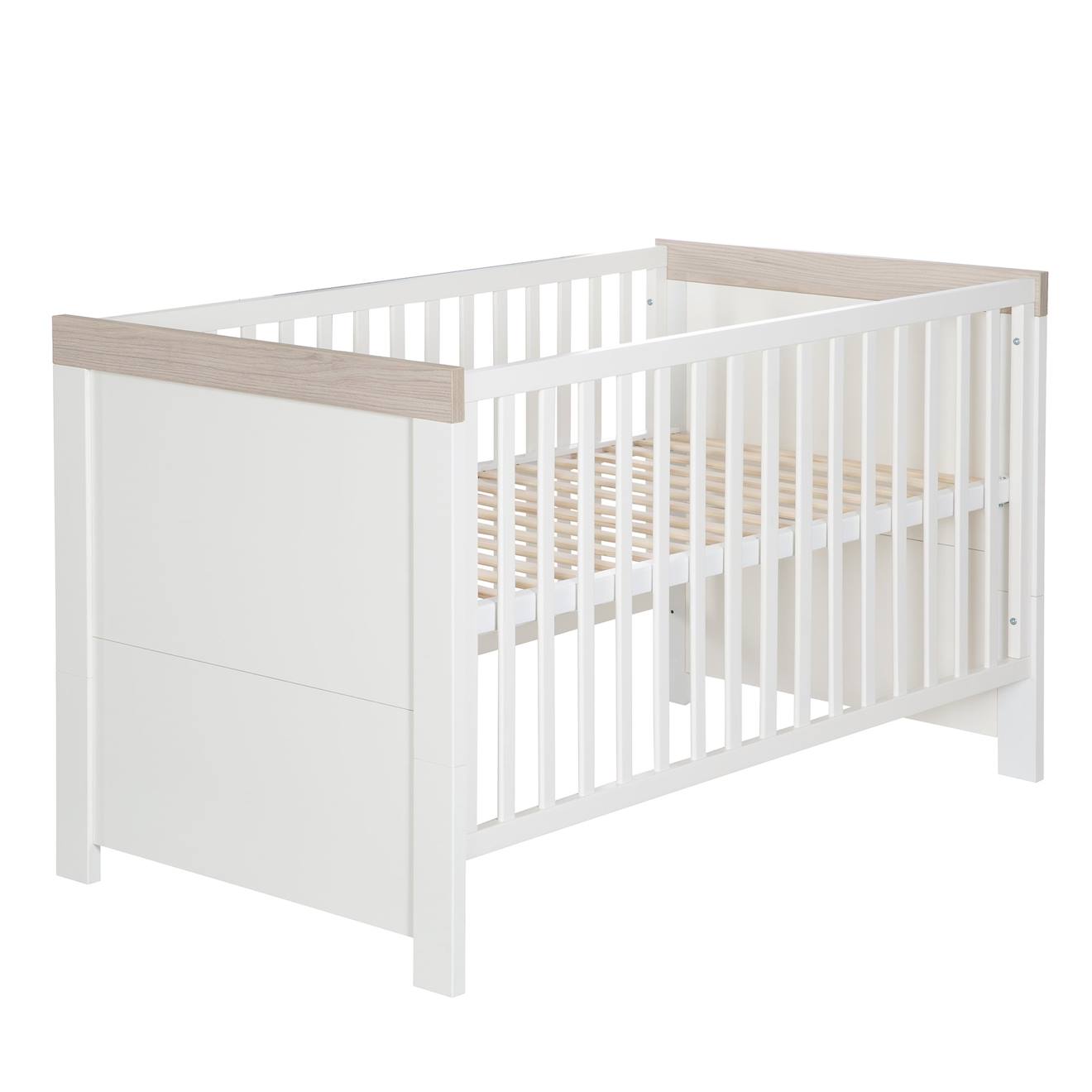 Lit Bébé Évolutif Convertible En Lit Junior Lucy Blanc Cassé / Luna Elm