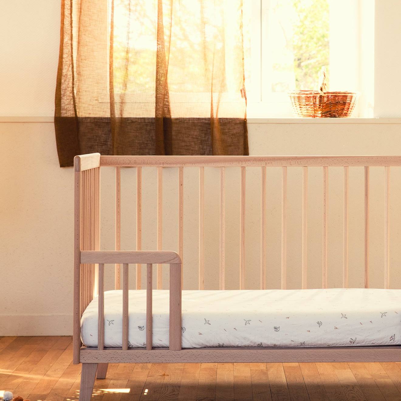 Lit Bébé Evolutif Turia Hêtre Massif Beige