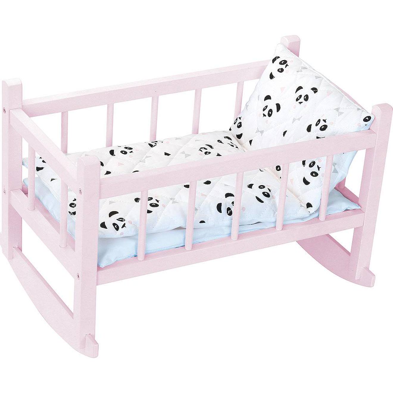 Lit Bercelonnette Poupée 40 Cm Panda Rose