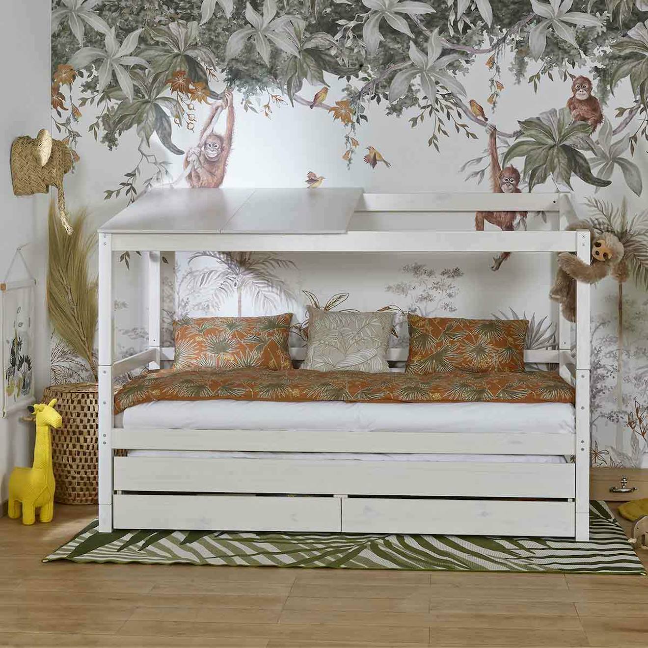 Lit Cabane Gigogne Bois Massif Alma Blanc