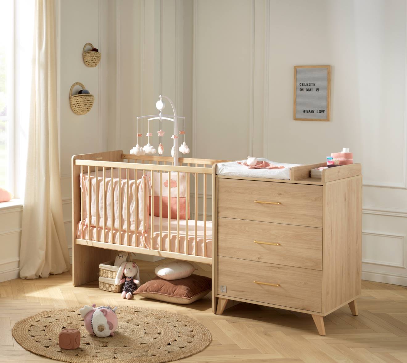 Lit Combiné Évolutif Avec Matelas - Arty Marron