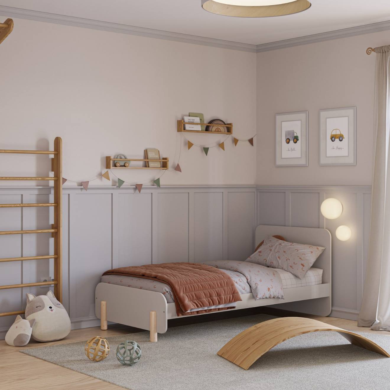 Lit Enfant Bords Arrondis - Gamme Lou Crème