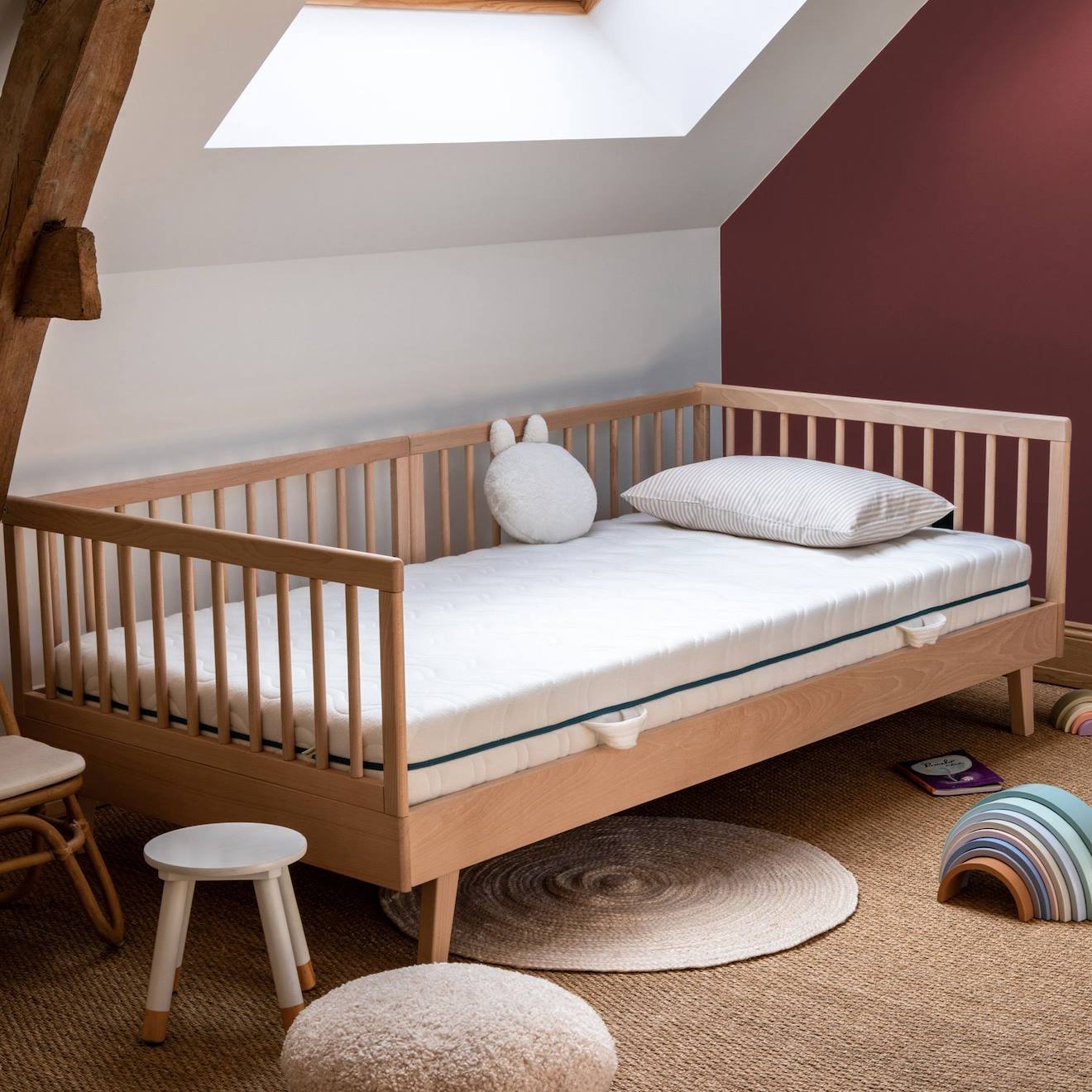 Lit Enfant Evolutif Hêtre Massif Turia Blanc