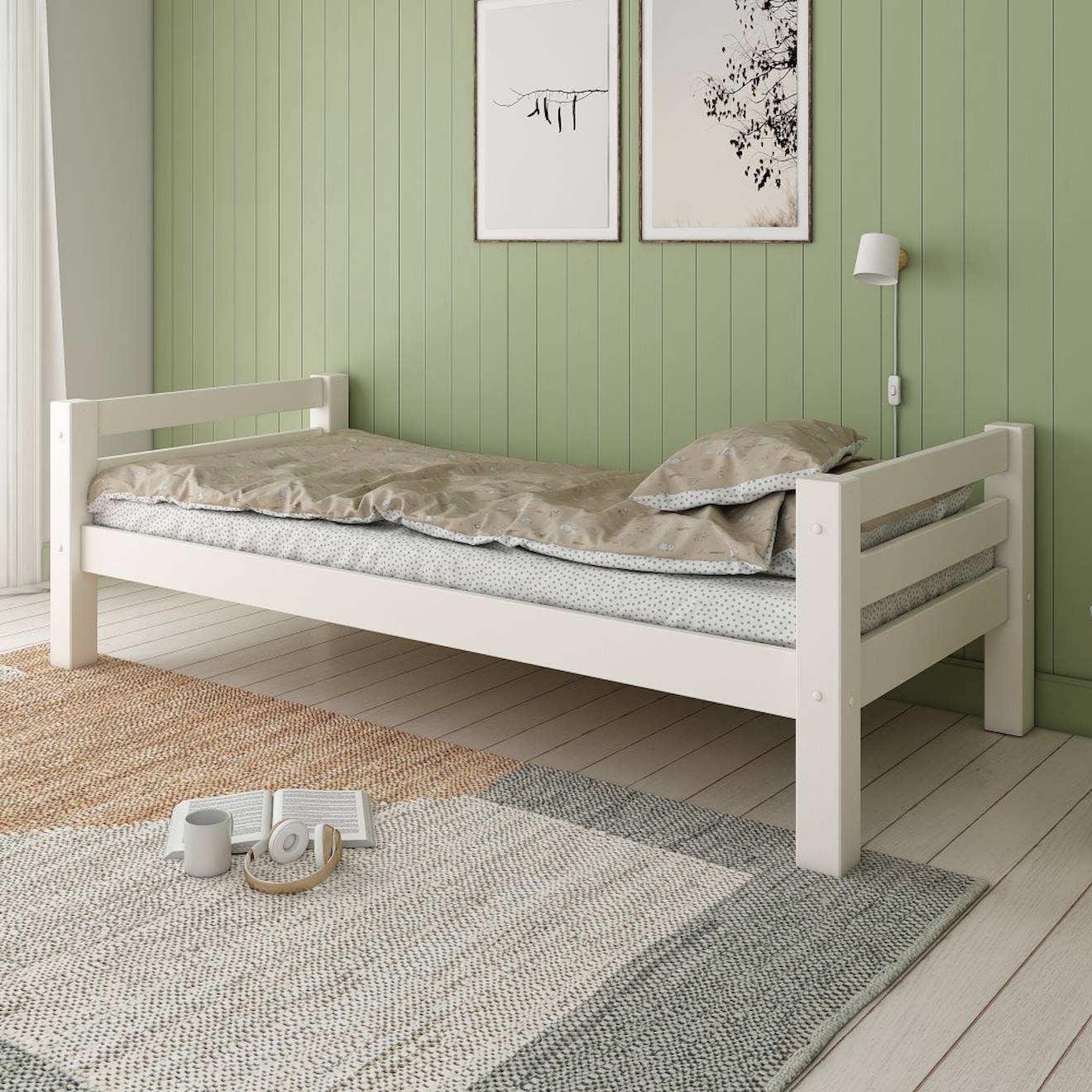 Lit Enfant Extra-solide En Bois Massif Hercule Blanc