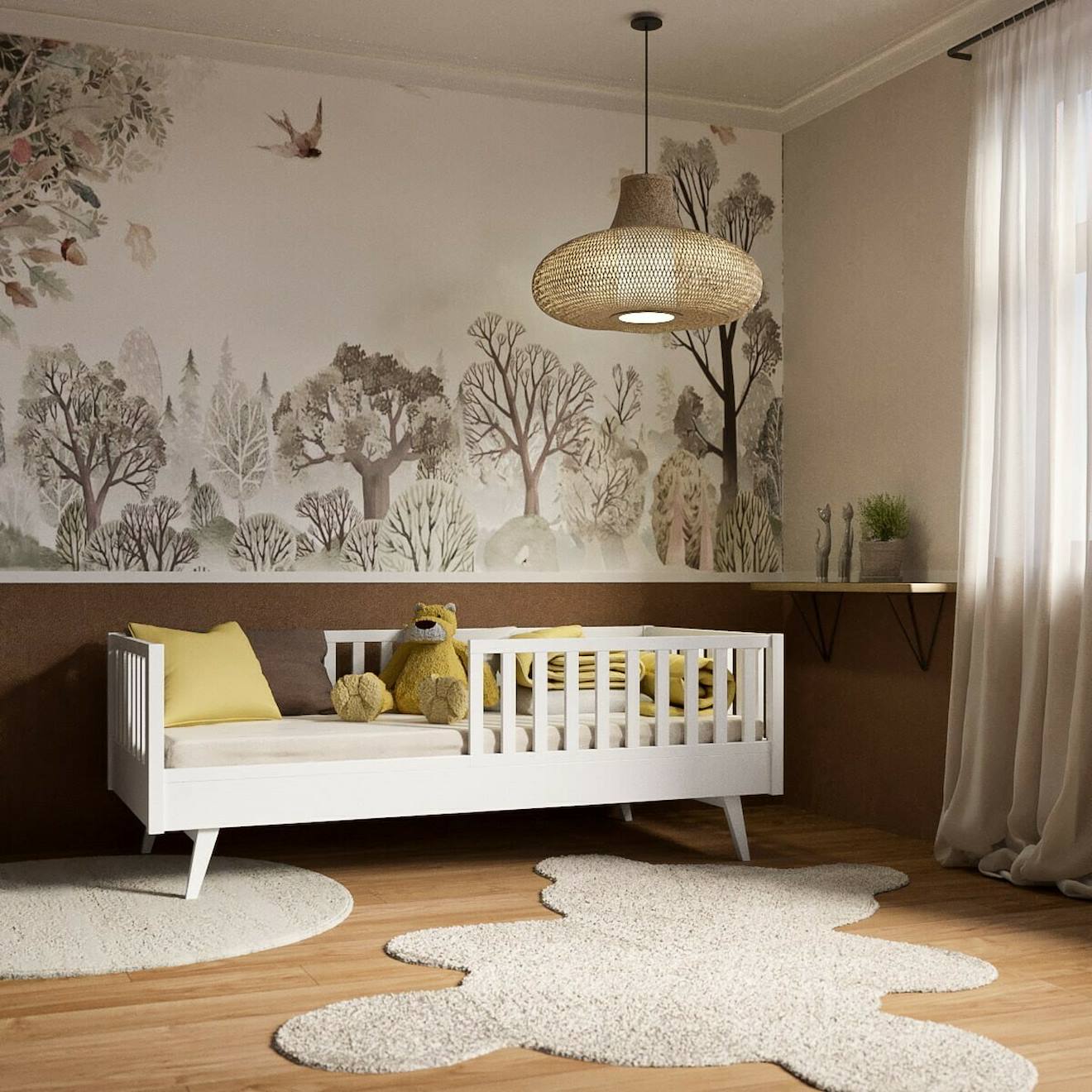 Lit Enfant Montessori Bois Massif Romeo Blanc