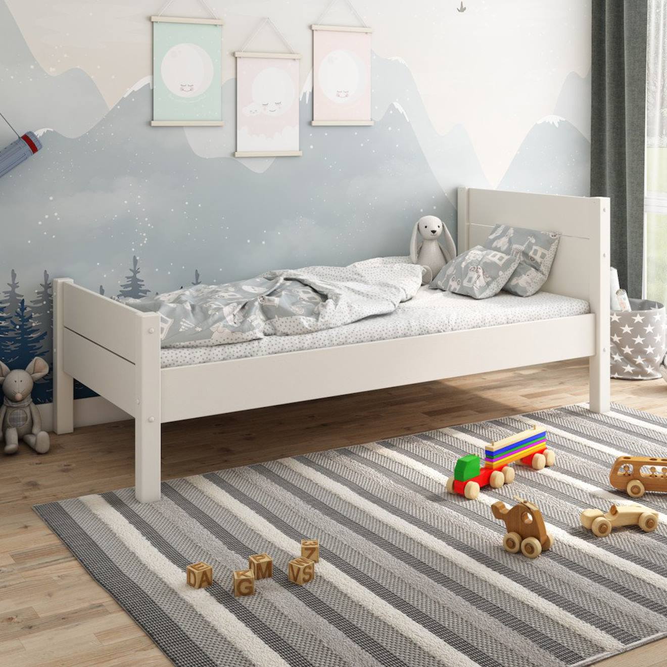 Lit Enfant Pin Massif Achille Blanc