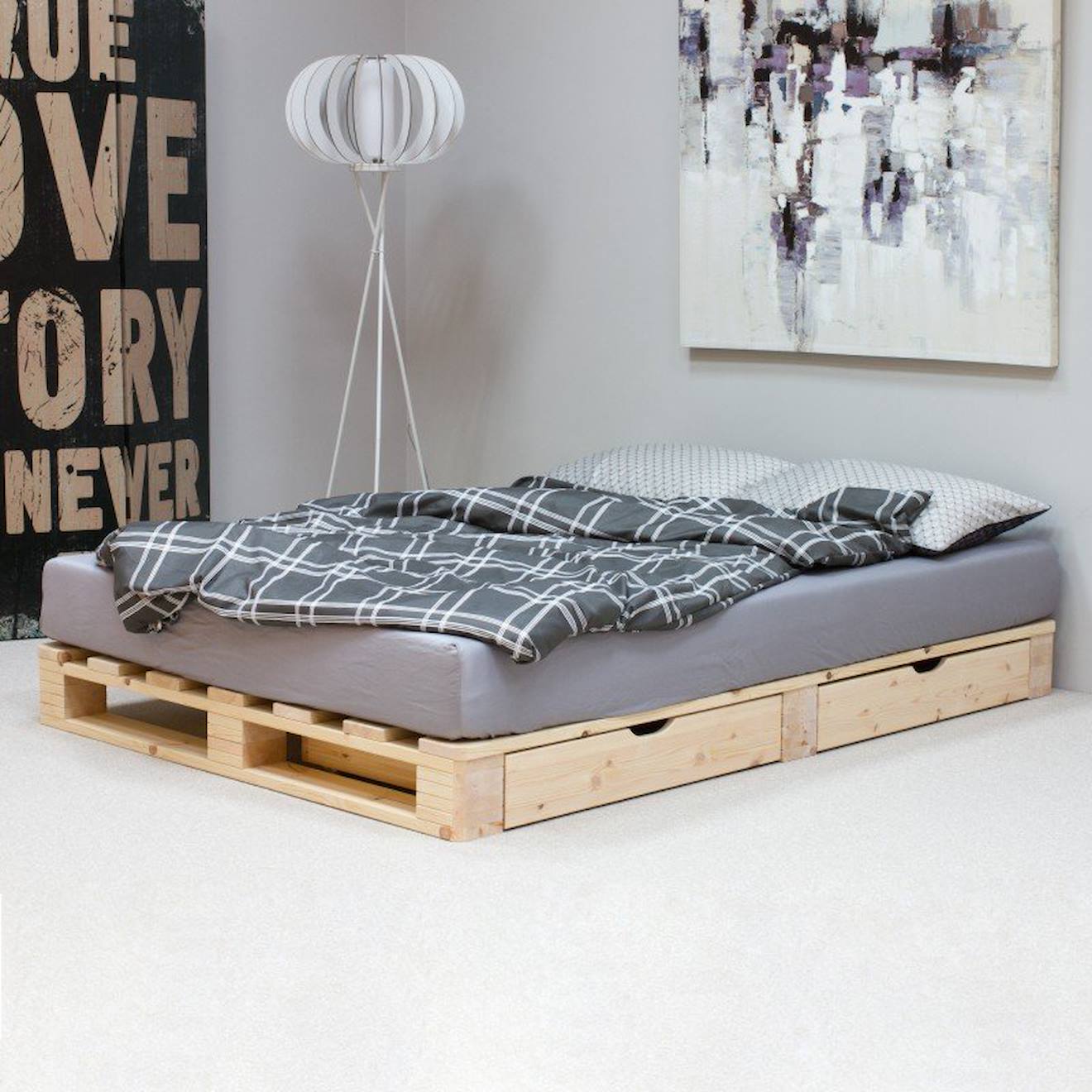 Lit Palette Pin Massif Siméon Bois