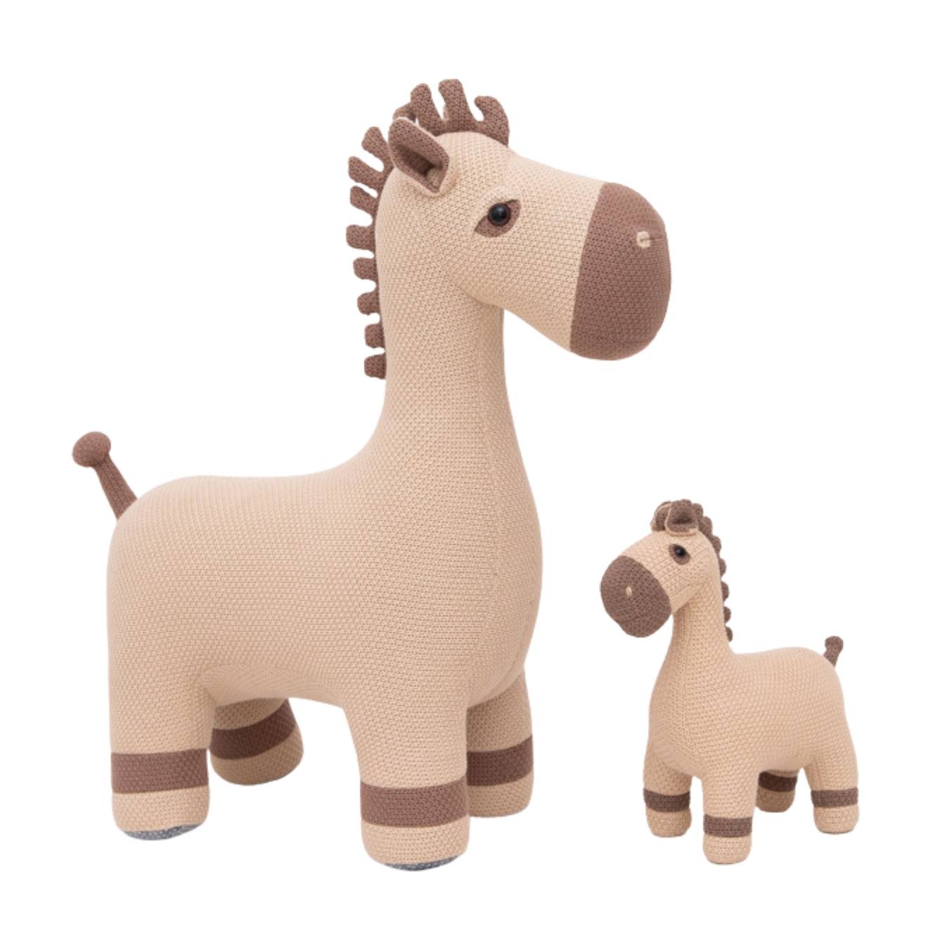 Lot 2 Peluches Chevaux Coton Dark And Light Brown